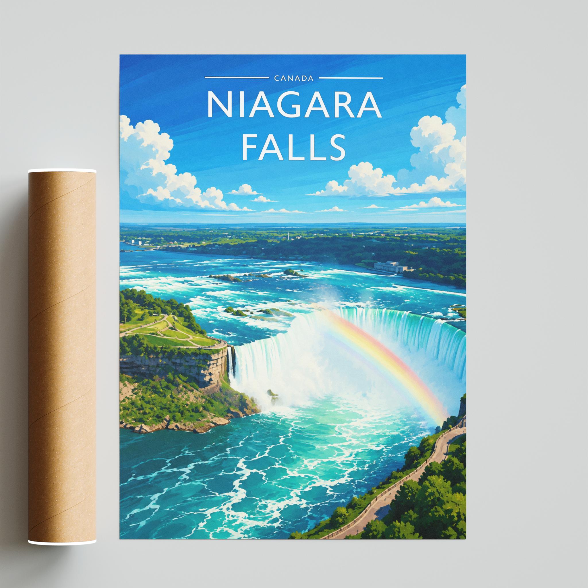 Niagara Falls #2 Travel Poster - fine art print with shipping tube