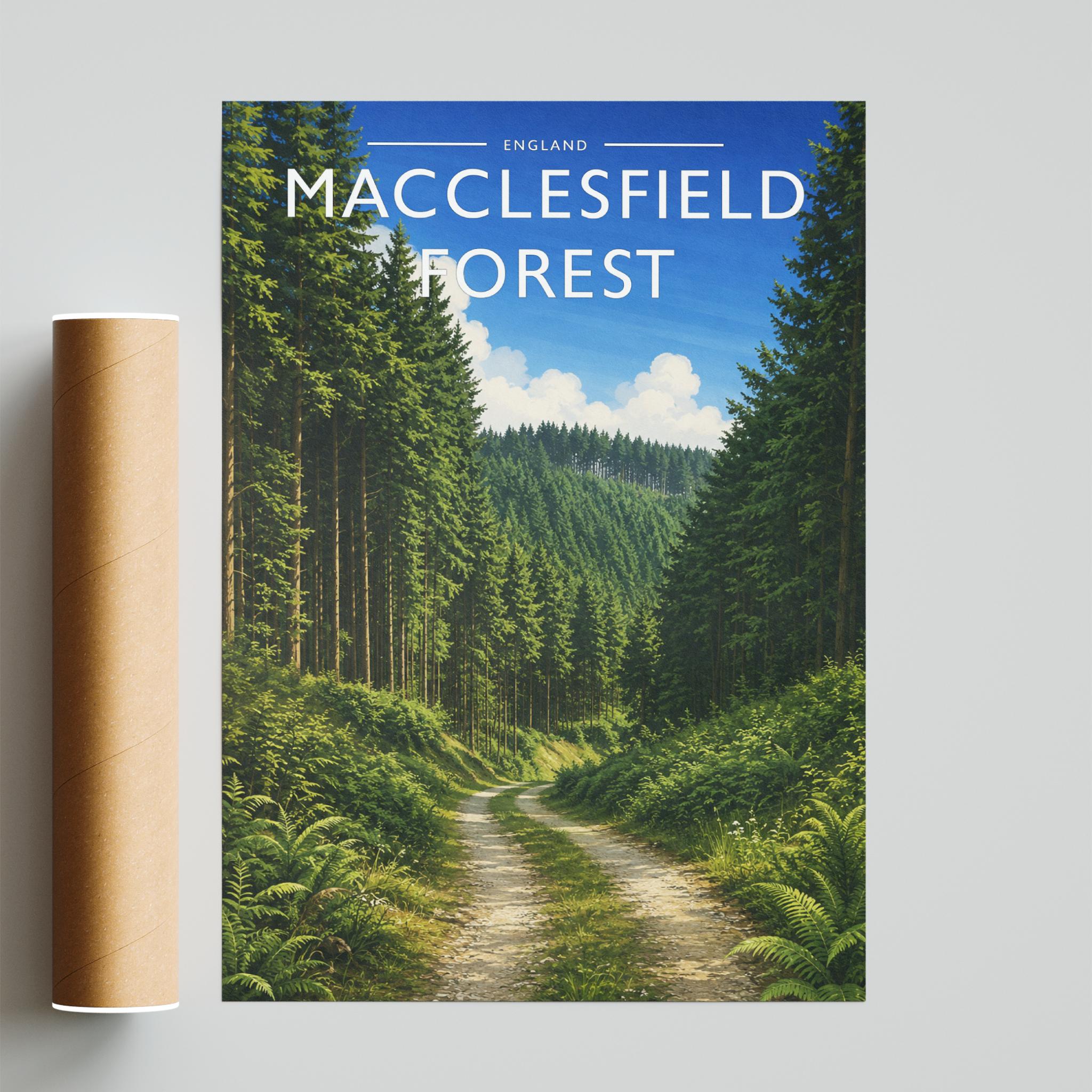 Macclesfield Forest Travel Poster - fine art print with shipping tube