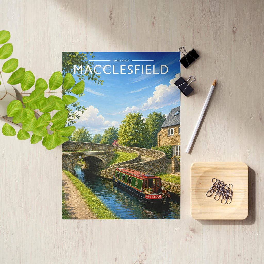Macclesfield Travel Poster as an unframed A4 print