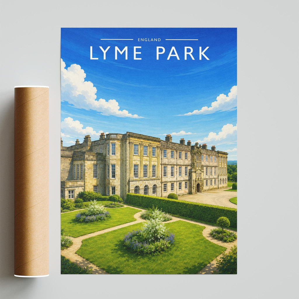 Lyme Park Travel Poster - fine art print with shipping tube