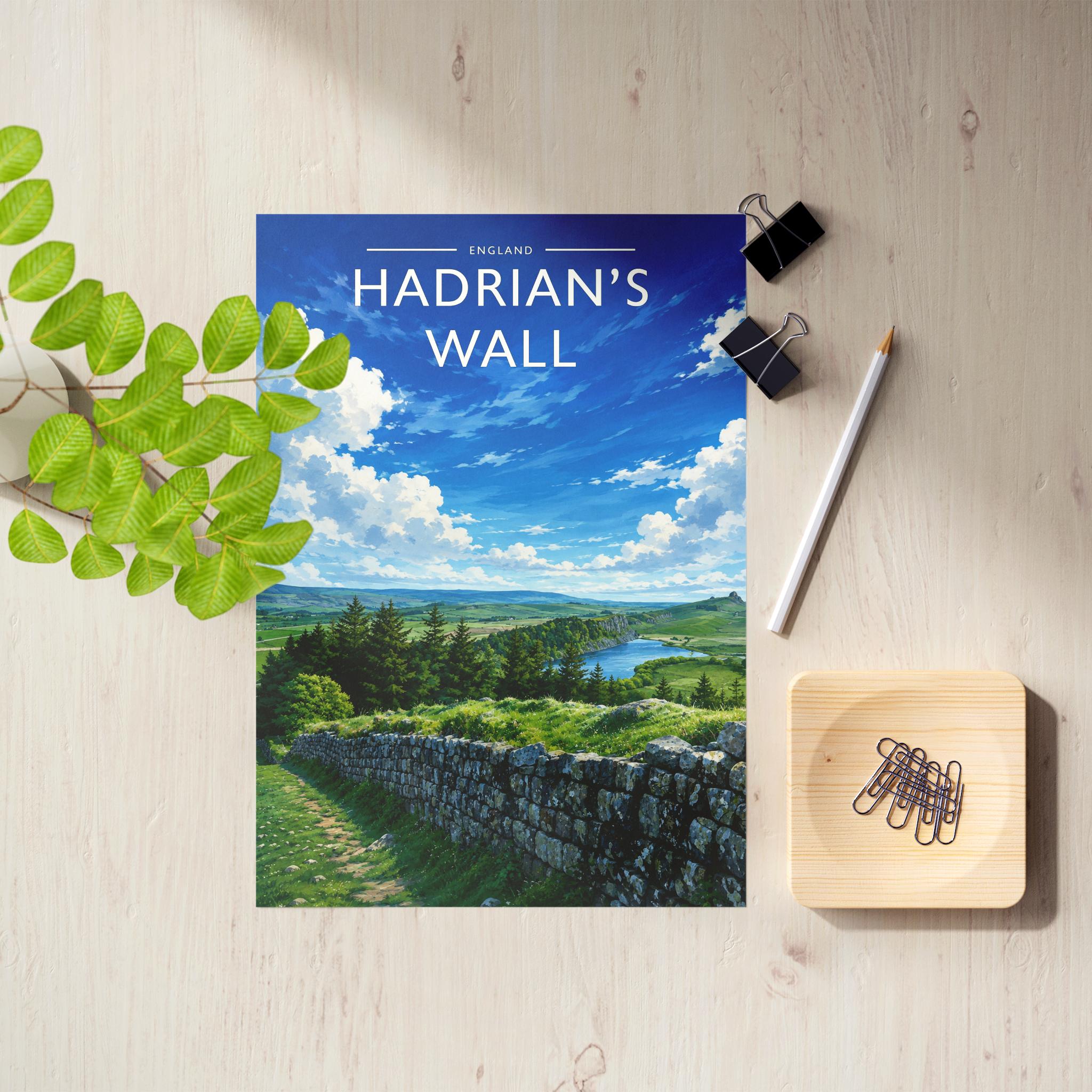 Hadrian's Wall Travel Poster as an unframed A4 print