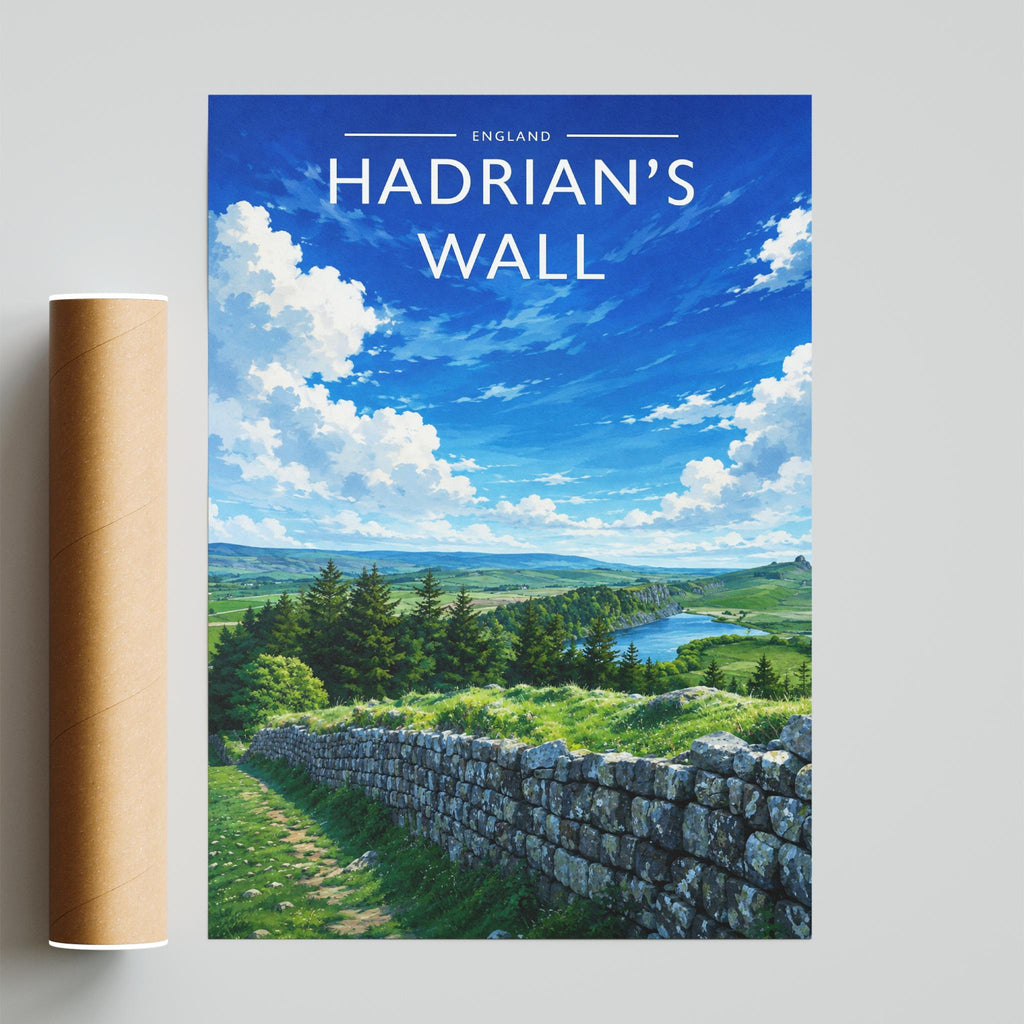 Hadrian's Wall Travel Poster - fine art print with shipping tube