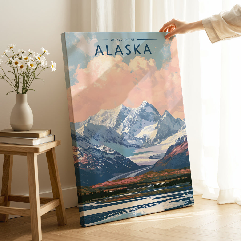 Alaska Travel Poster as a gallery-wrapped canvas
