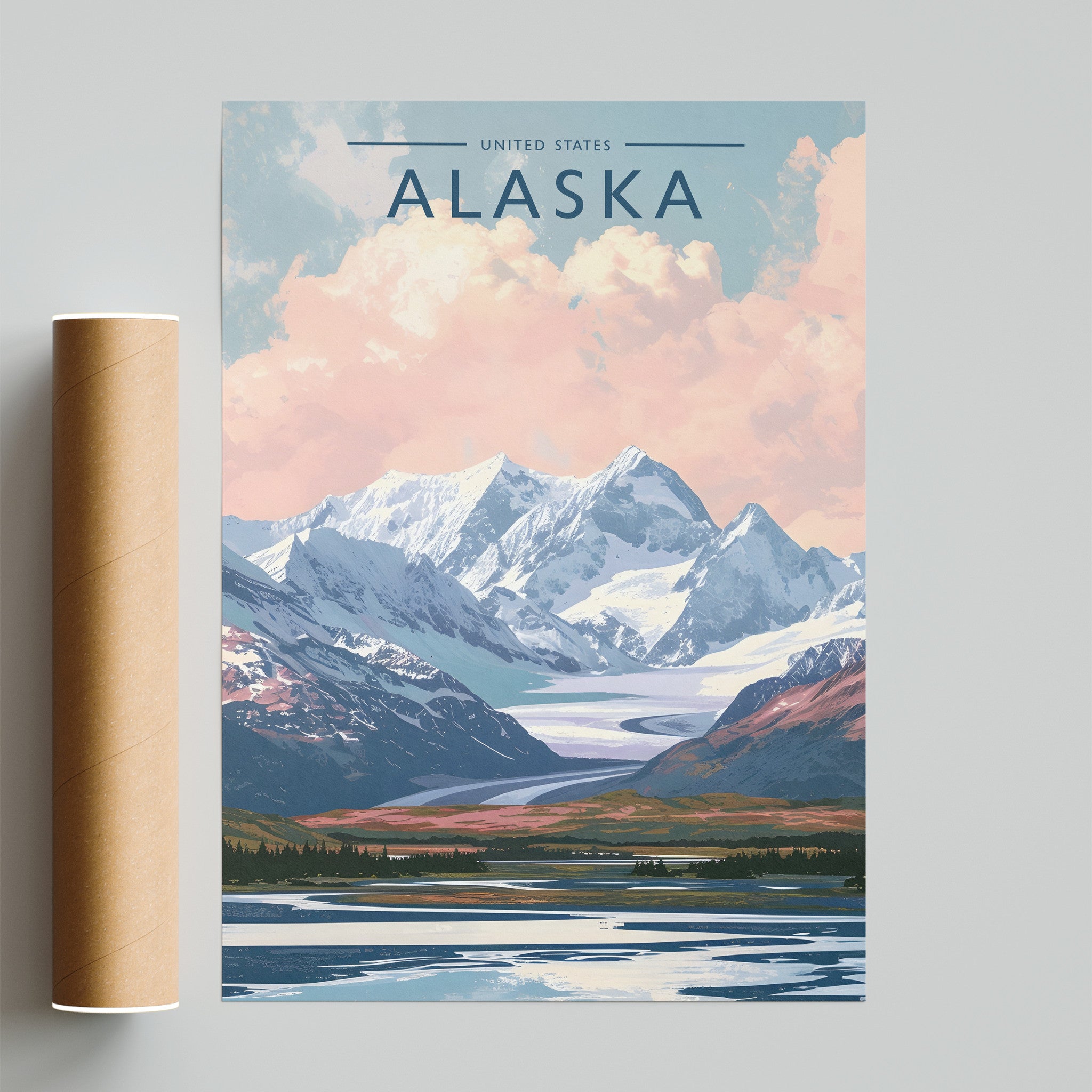 Alaska Travel Poster - fine art print with shipping tube