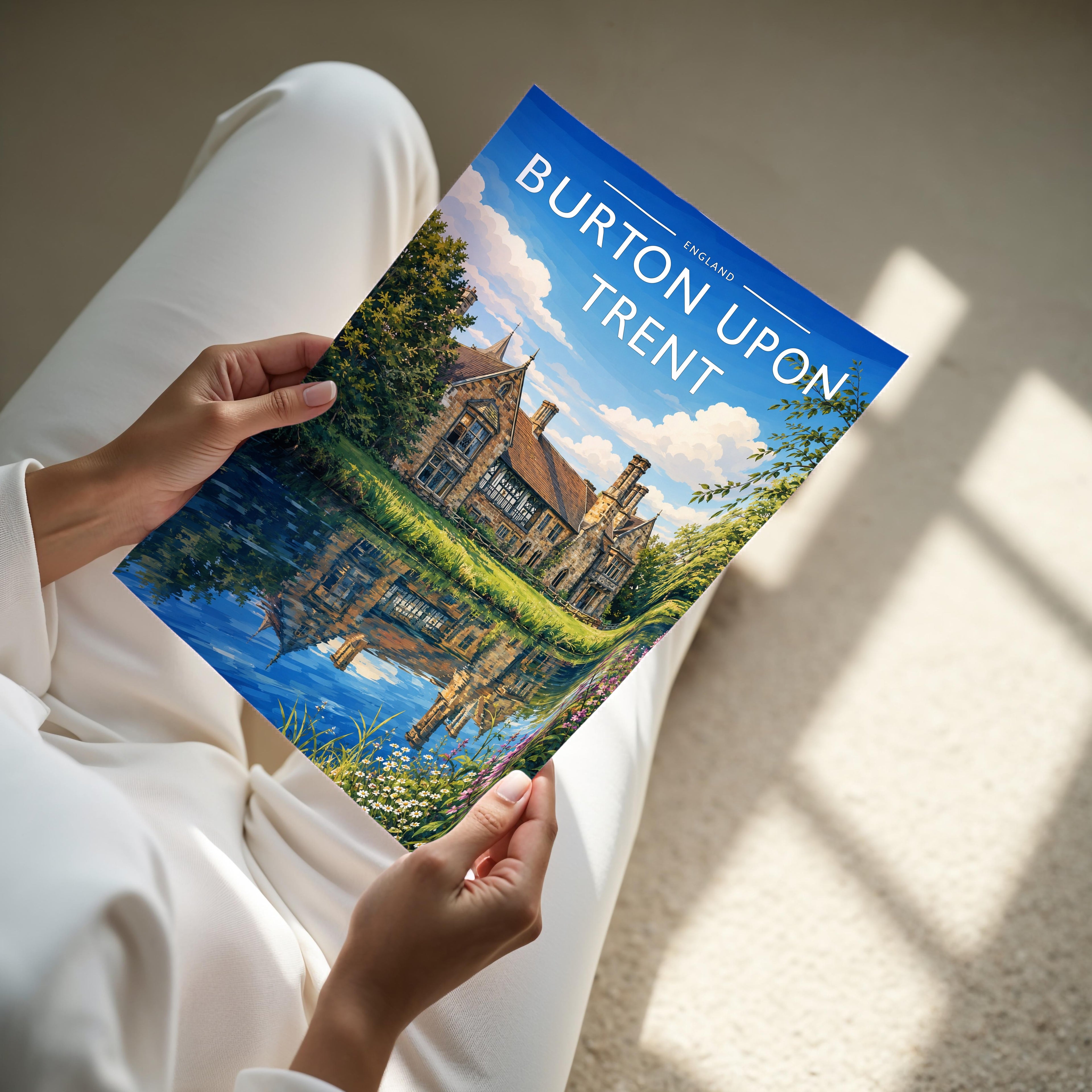 Burton upon Trent #2 Travel Poster - A4 print held in hand