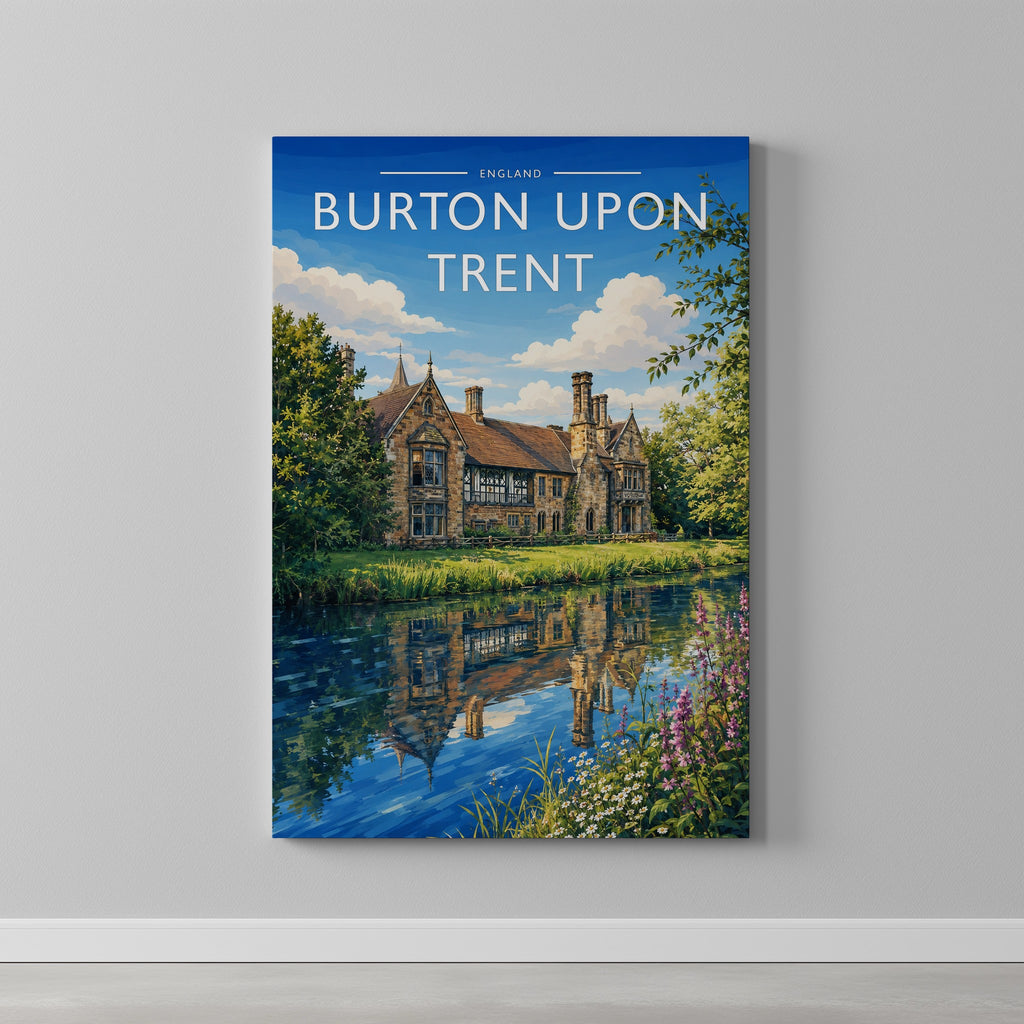 Burton upon Trent #2 Travel Poster as a gallery-wrapped canvas on a plain wall