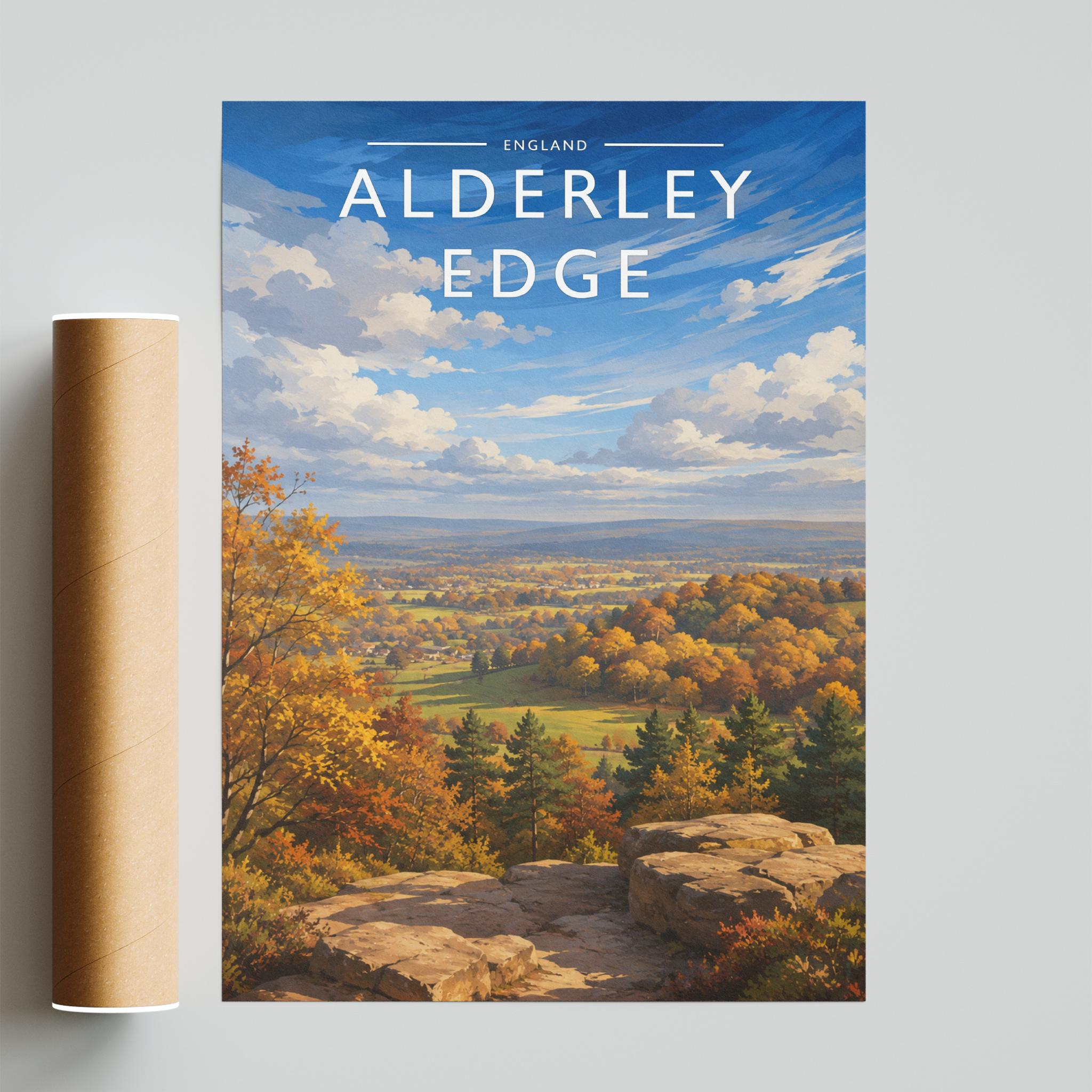 Alderley Edge Travel Poster - fine art print with shipping tube