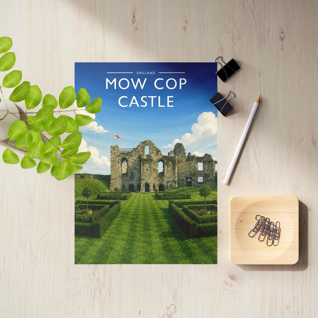 Mow Cop Castle Travel Poster as an unframed A4 print