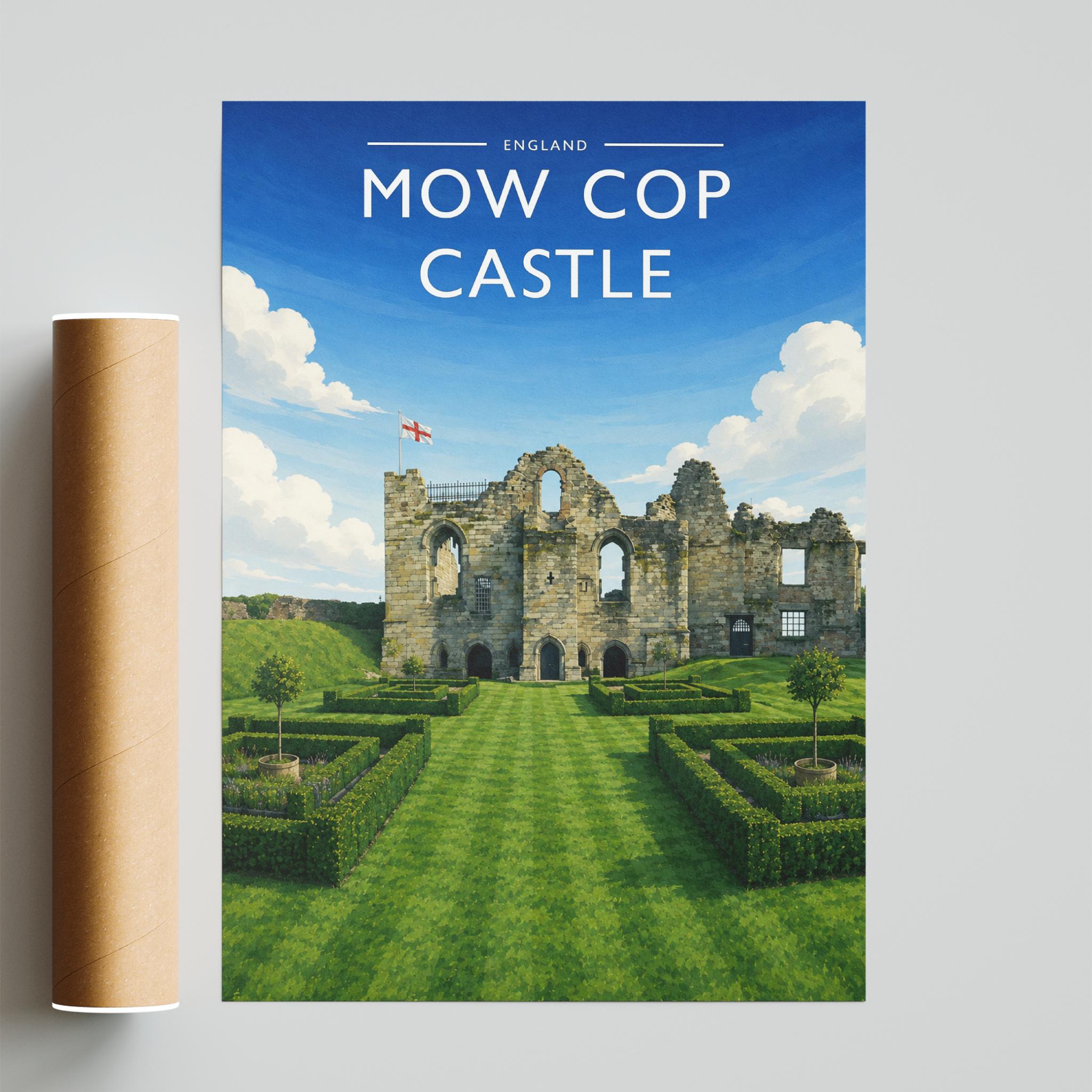 Mow Cop Castle Travel Poster - fine art print with shipping tube