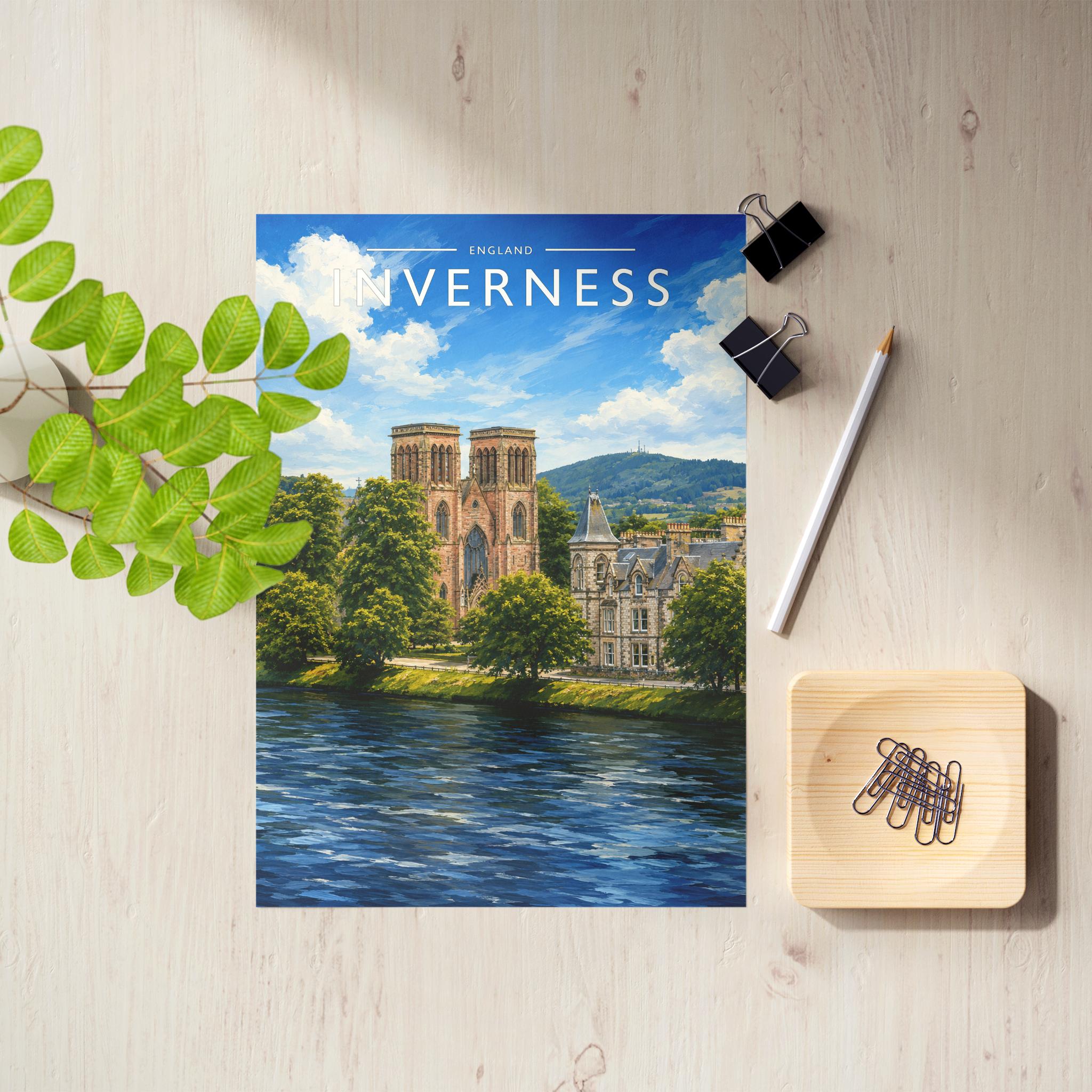 Inverness Travel Poster as an unframed A4 print