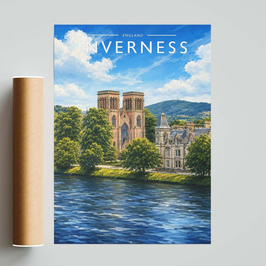 Inverness Travel Poster - fine art print with shipping tube