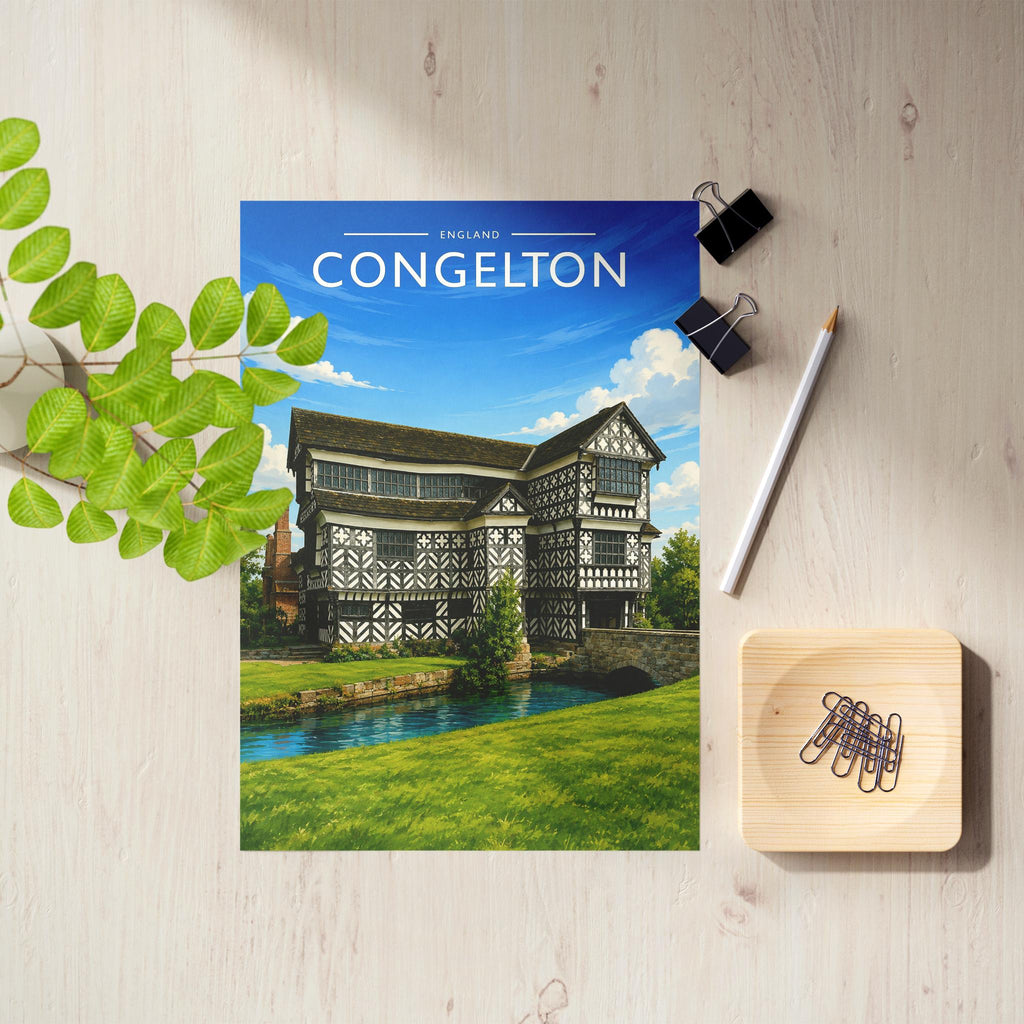 Congleton Travel Poster as an unframed A4 print