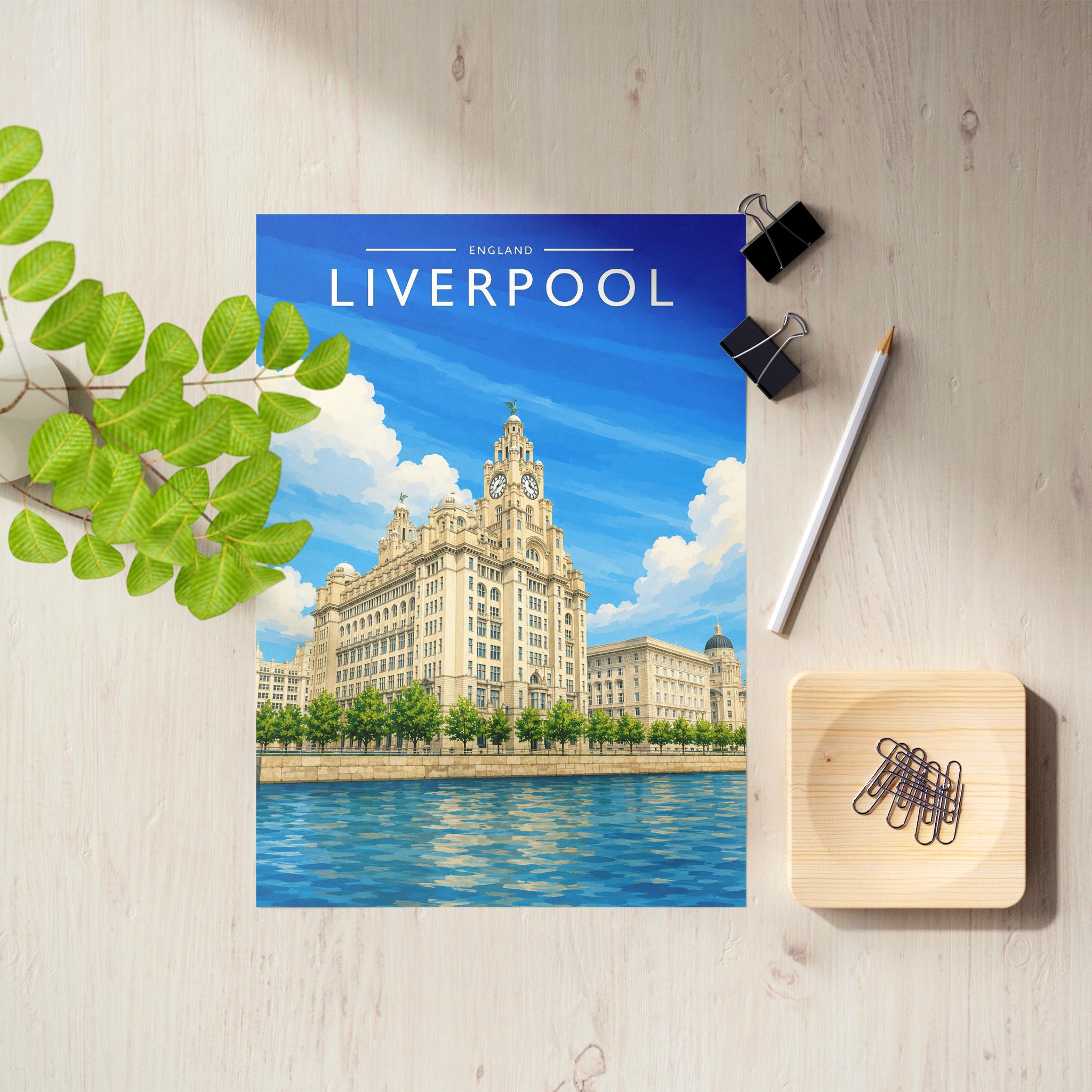 Liverpool #2 Travel Poster as an unframed A4 print