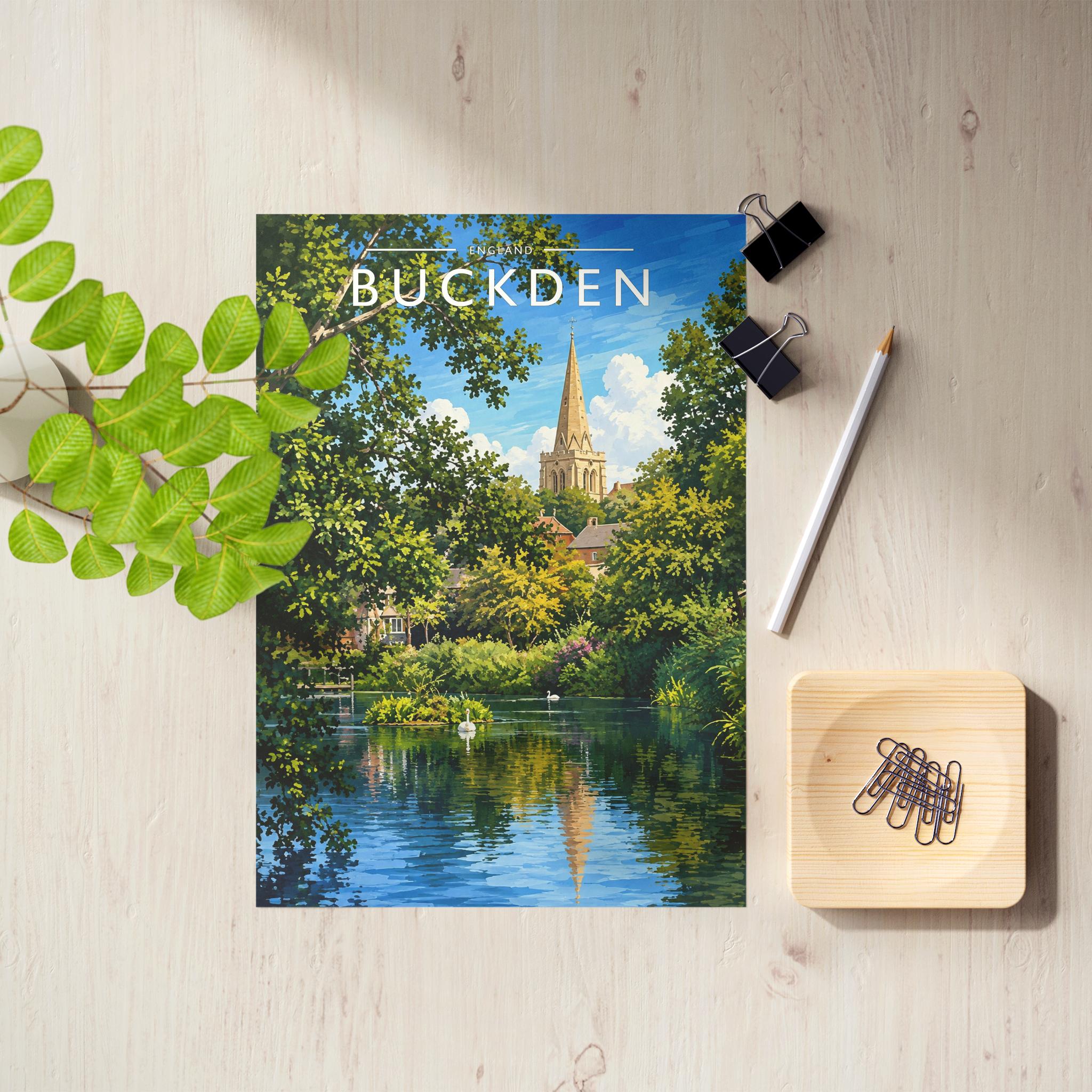 Buckden Travel Poster as an unframed A4 print