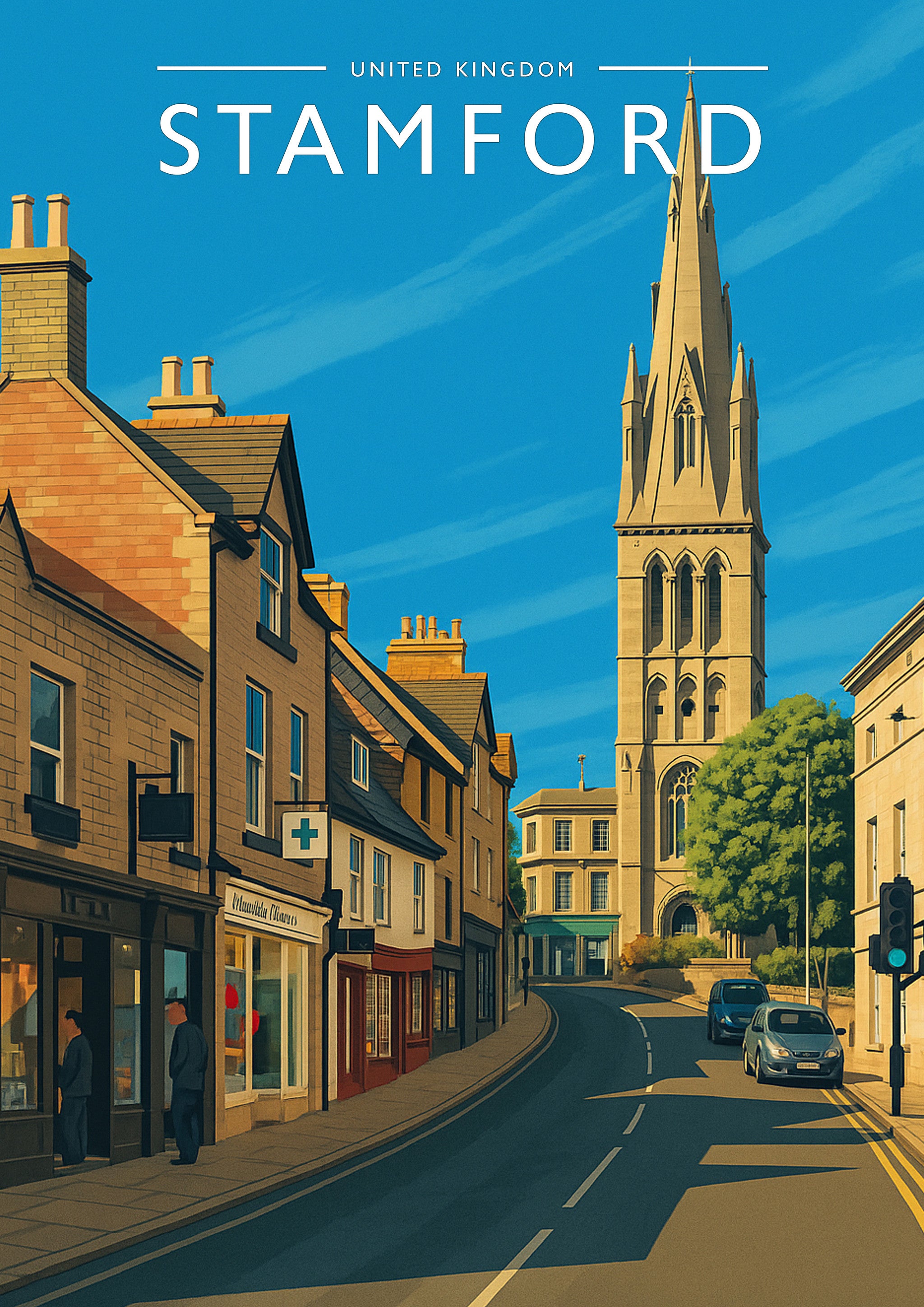 Stamford #3 Travel Poster - A4 travel poster print