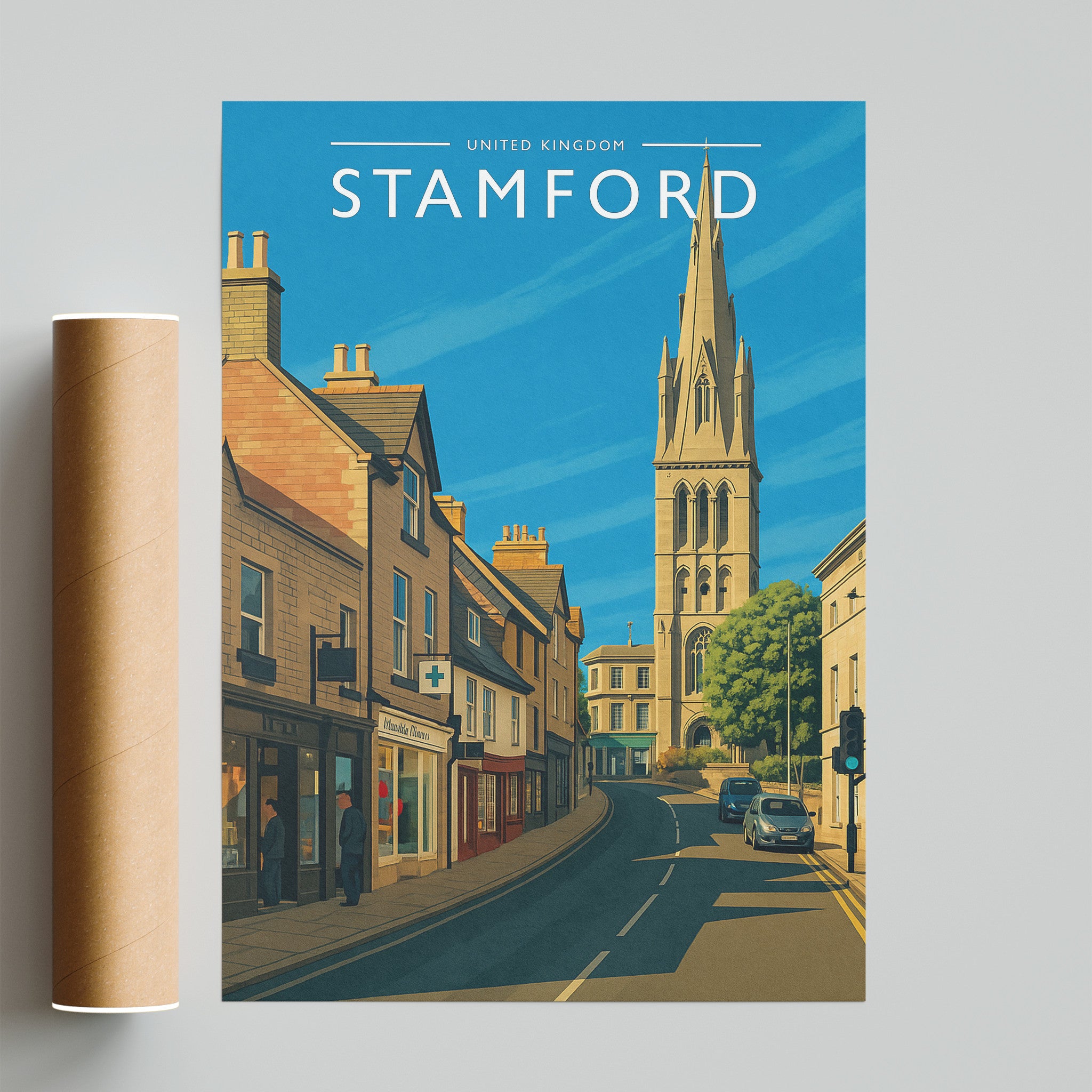 Stamford #3 Travel Poster - fine art print with shipping tube