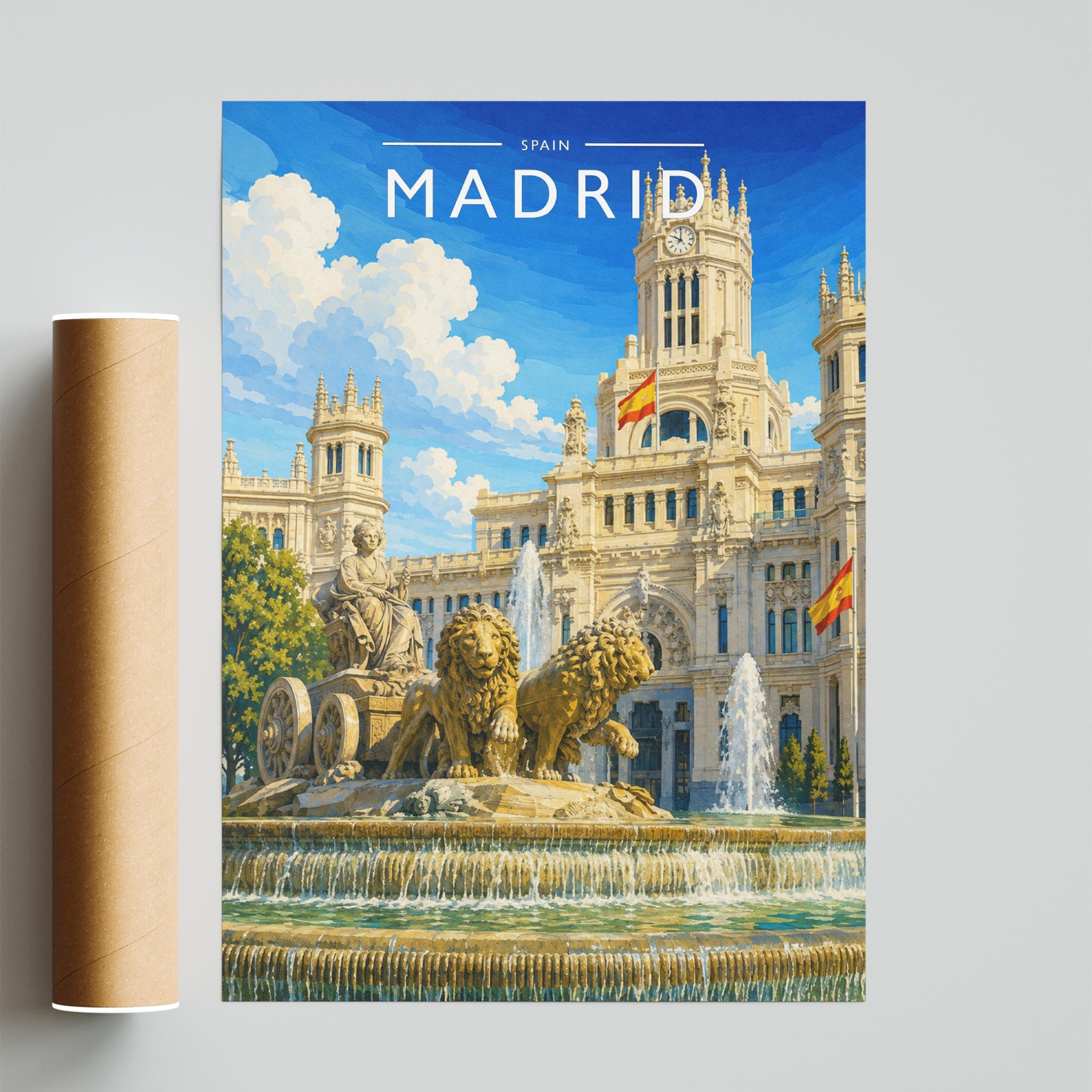 Madrid #4 Travel Poster - fine art print with shipping tube