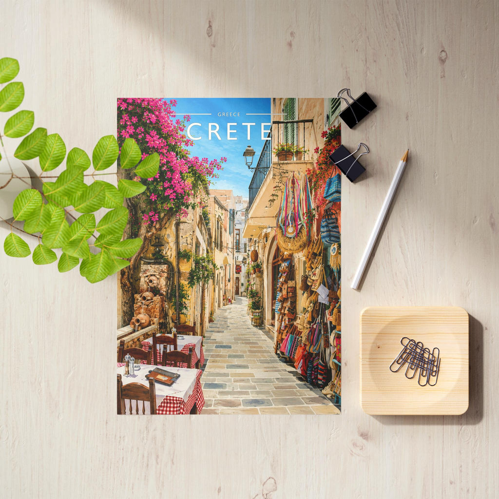 Crete Travel Poster as an unframed A4 print