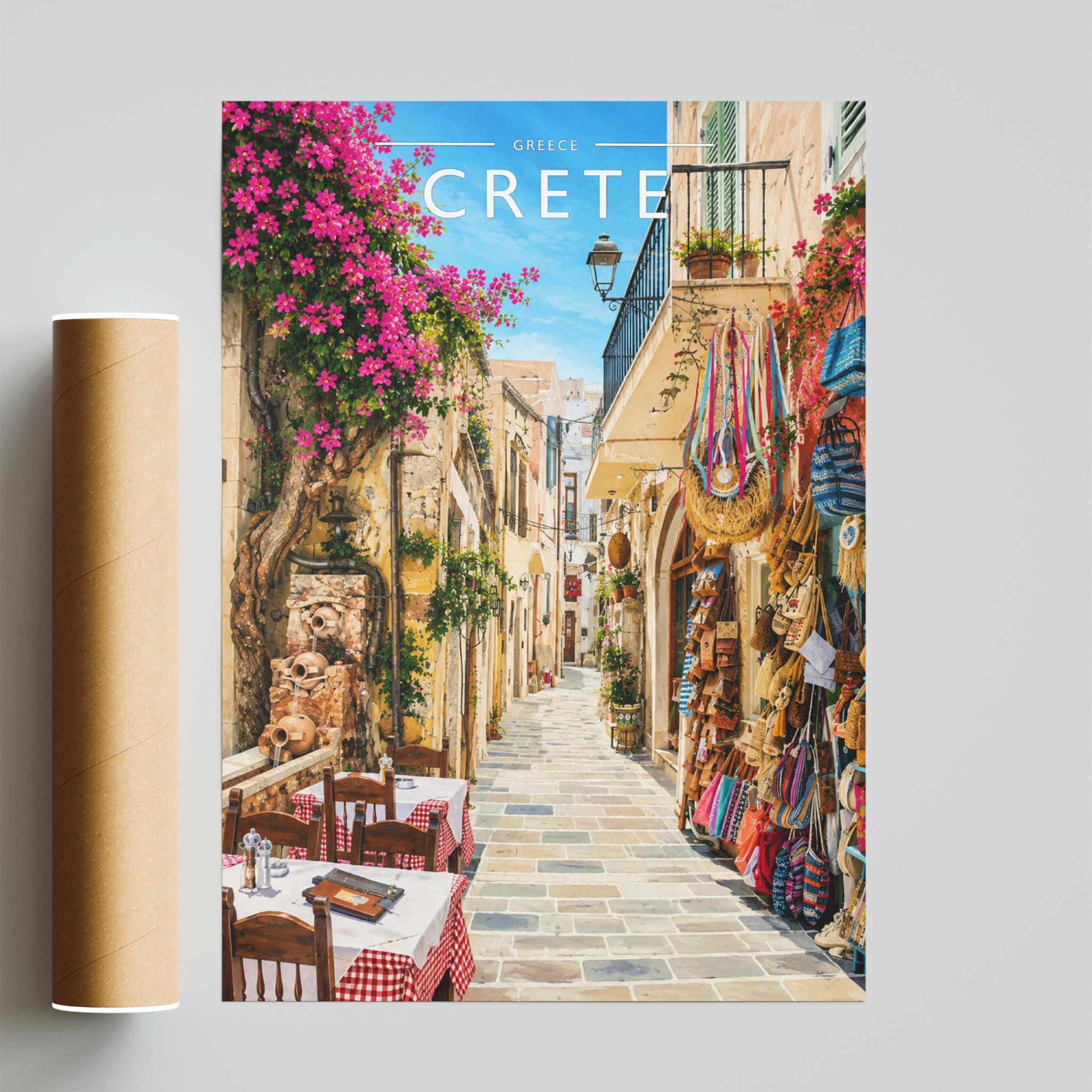 Crete Travel Poster - fine art print with shipping tube