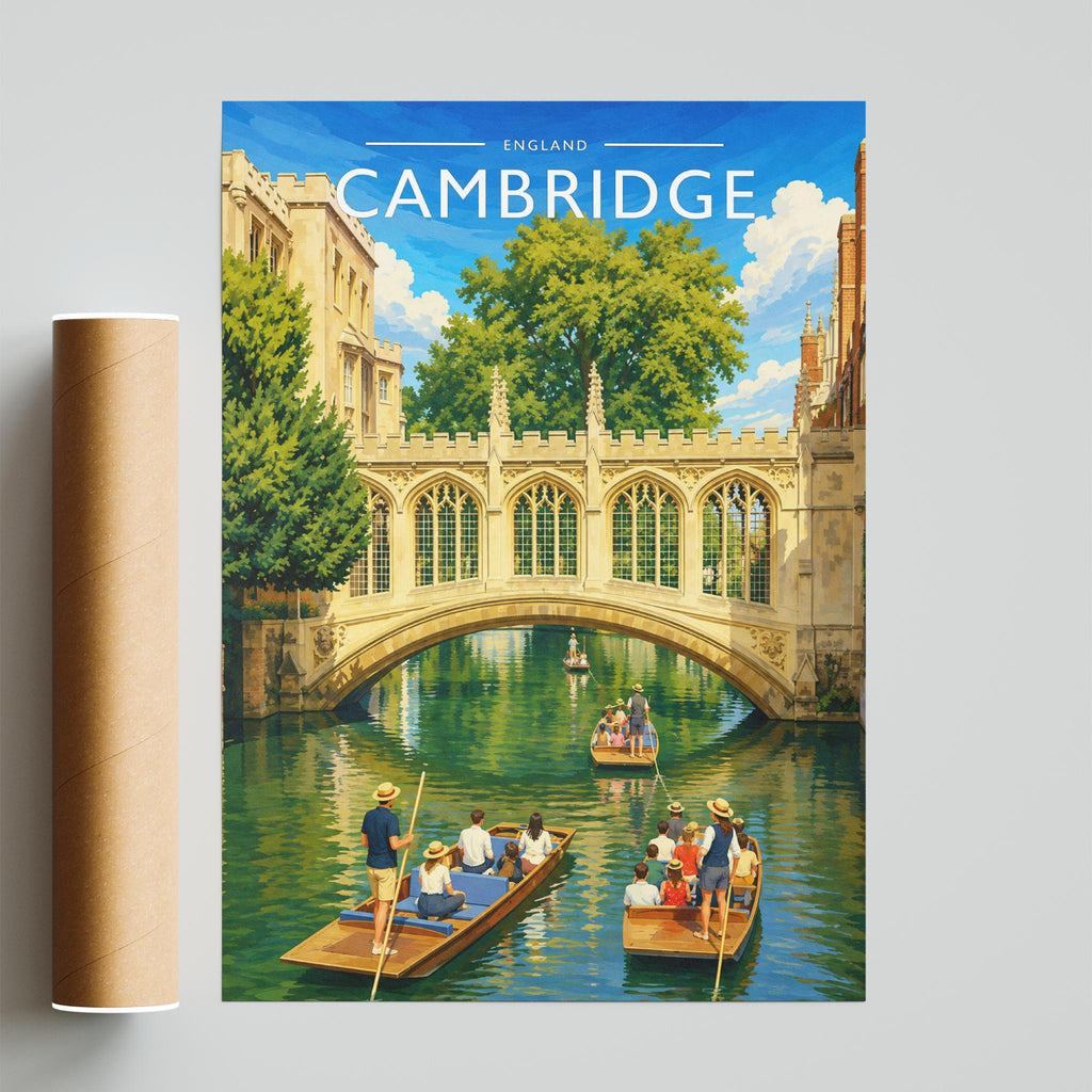Cambridge #3 Travel Poster - fine art print with shipping tube