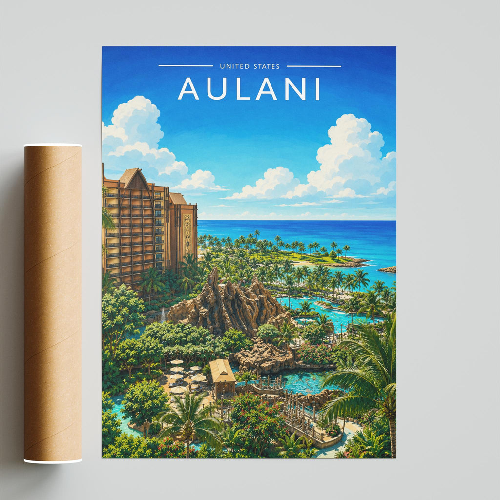 Aulani Travel Poster - fine art print with shipping tube