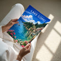 Lake Como Travel Poster - A4 print held in hand