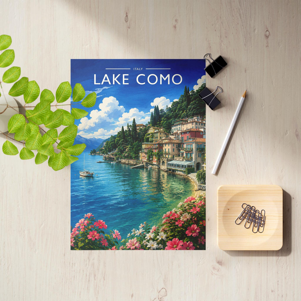 Lake Como Travel Poster as an unframed A4 print