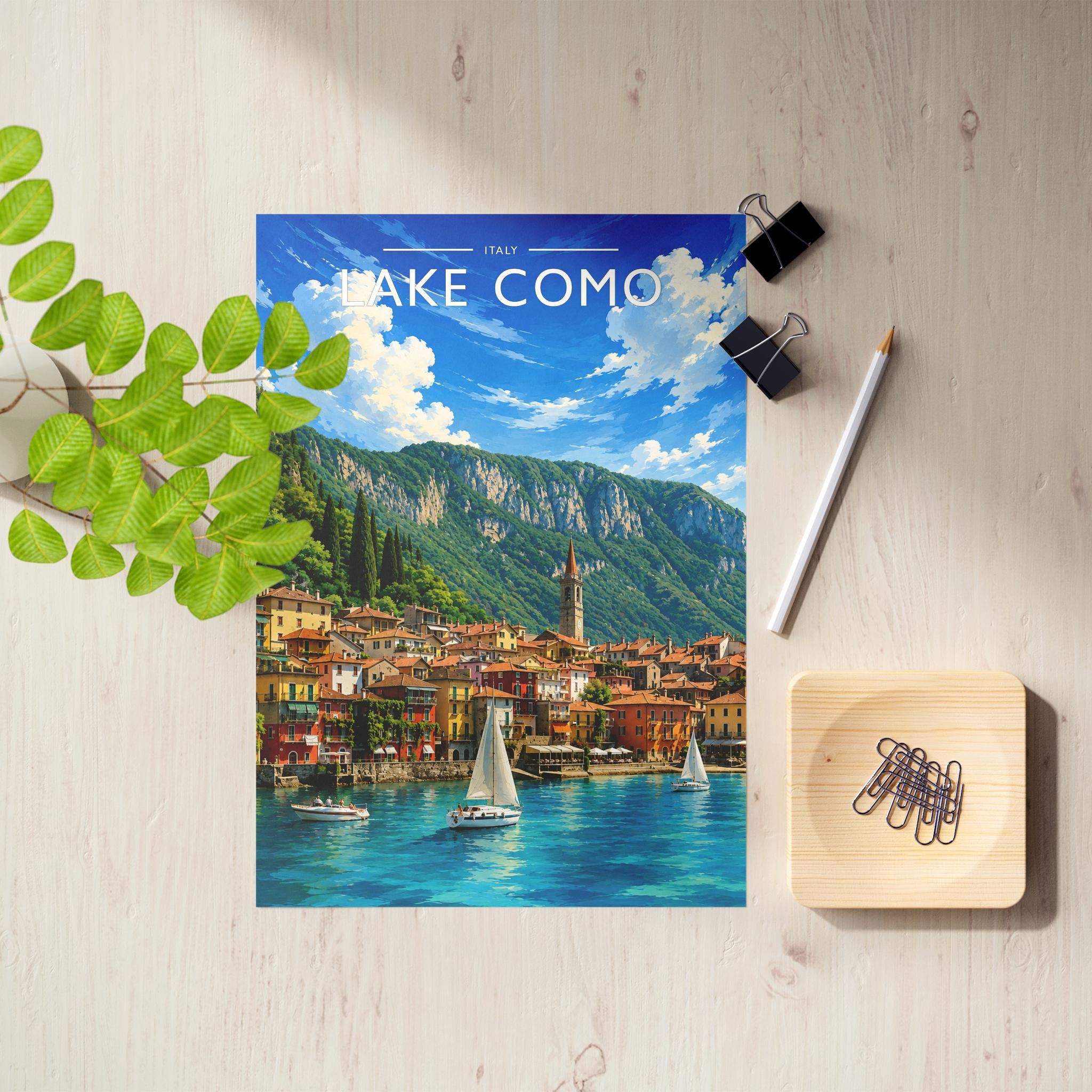 Lake Como #2 Travel Poster as an unframed A4 print
