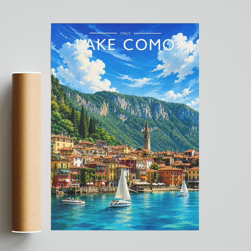 Lake Como #2 Travel Poster - fine art print with shipping tube