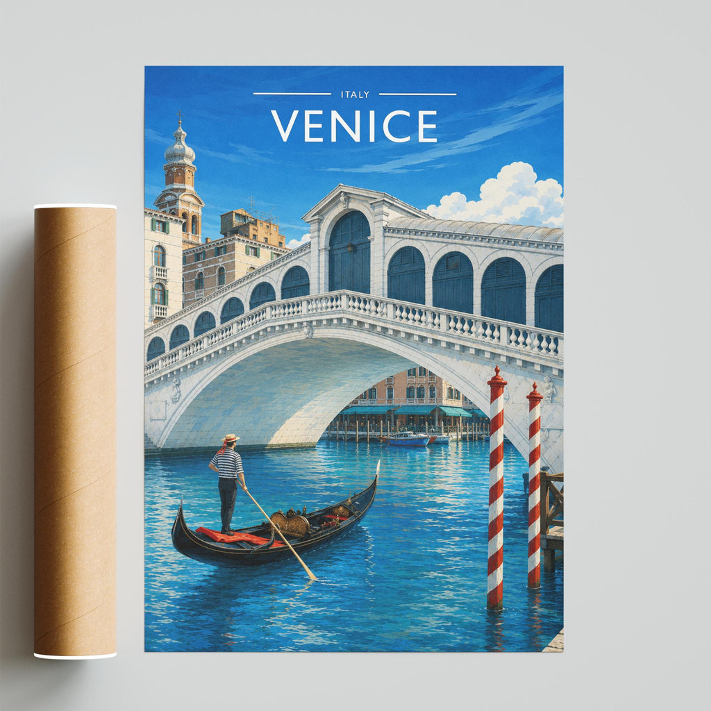 Venice #4 Travel Poster - fine art print with shipping tube