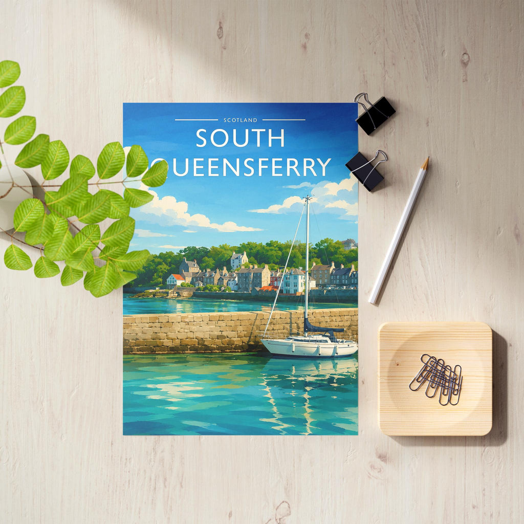 South Queensferry Travel Poster as an unframed A4 print