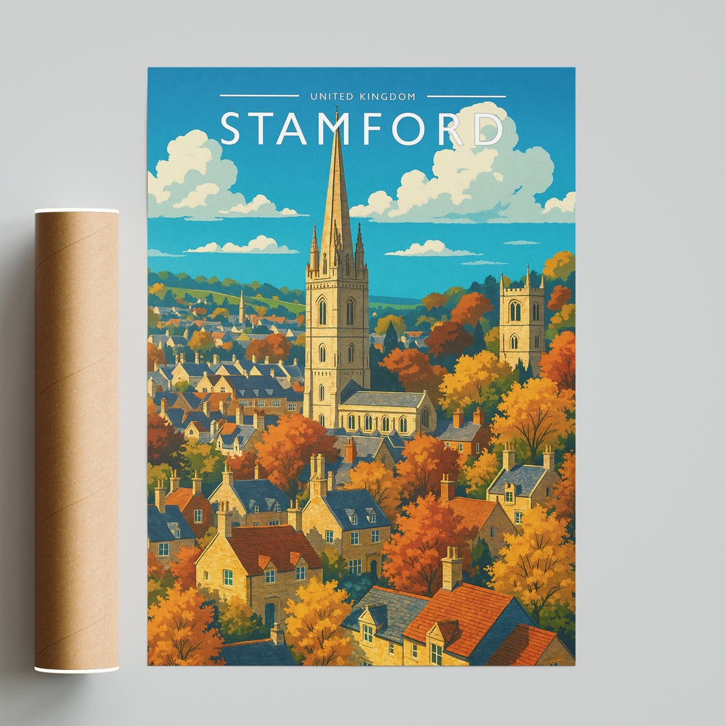 Stamford #4 Travel Poster - fine art print with shipping tube