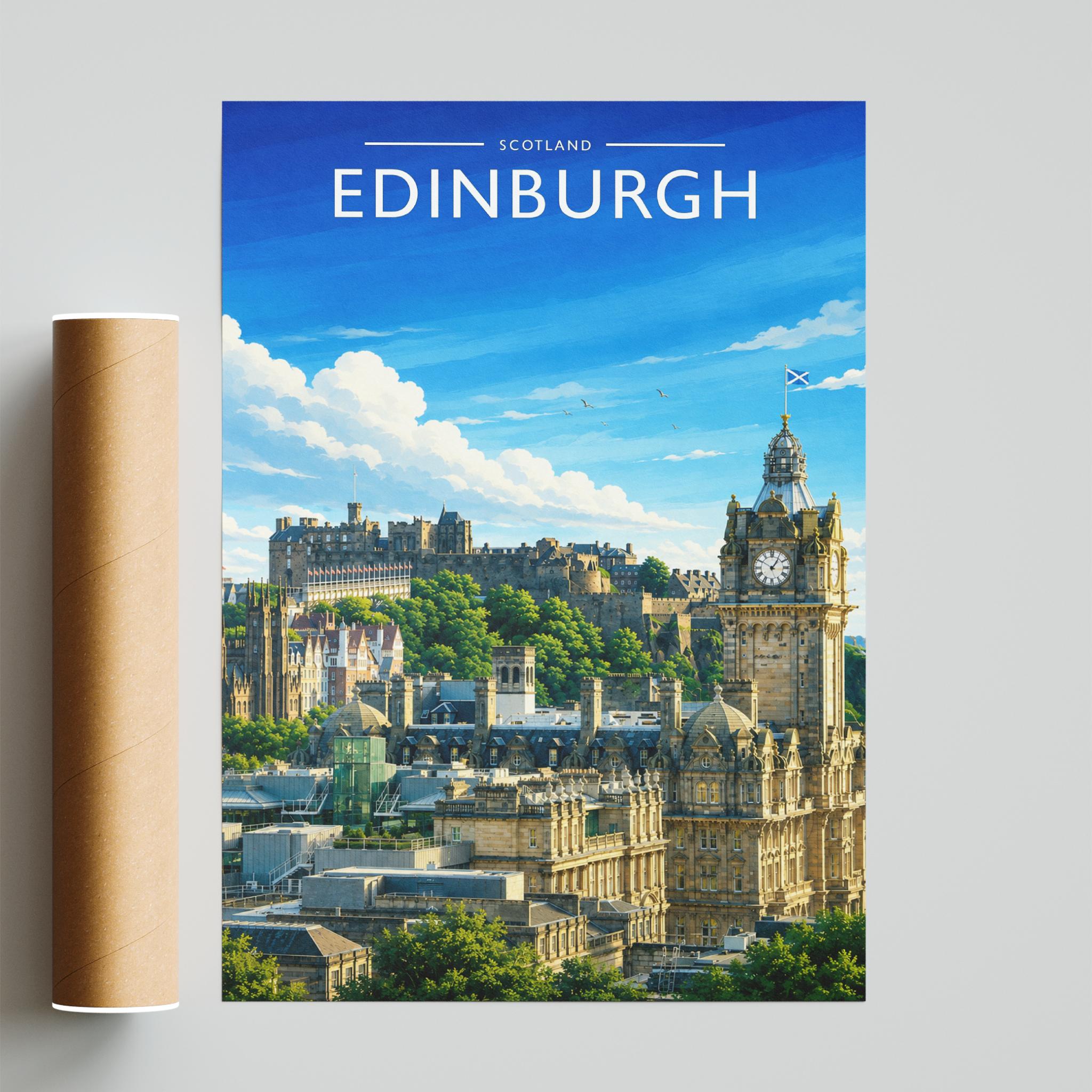 Edinburgh #5 Travel Poster - fine art print with shipping tube