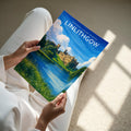 Linlithgow Travel Poster - A4 print held in hand