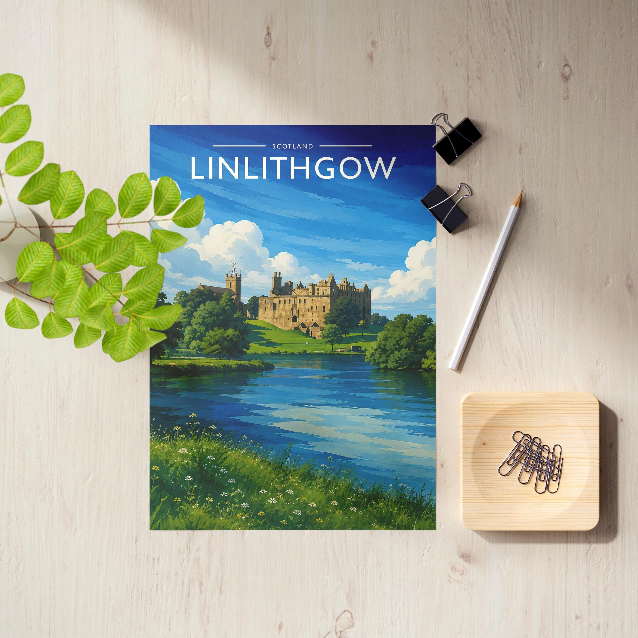 Linlithgow Travel Poster as an unframed A4 print
