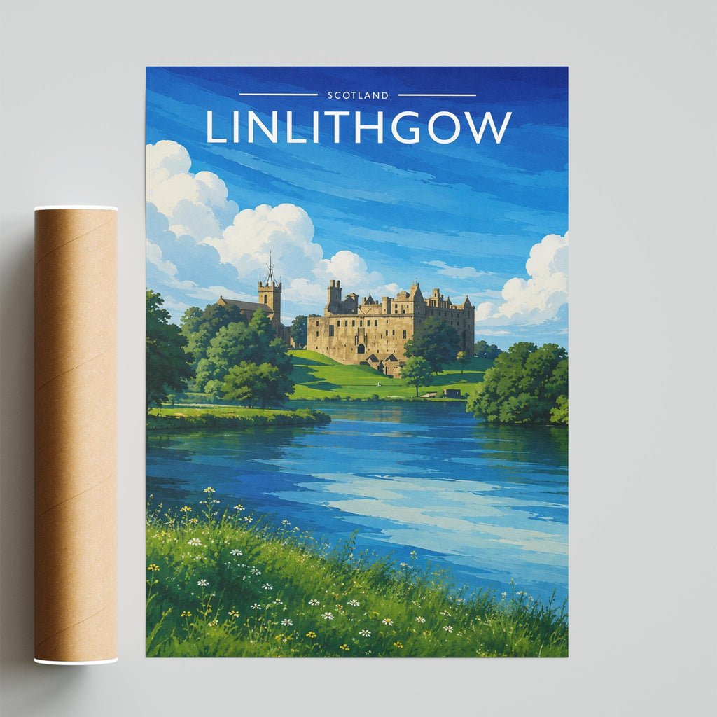 Linlithgow Travel Poster - fine art print with shipping tube