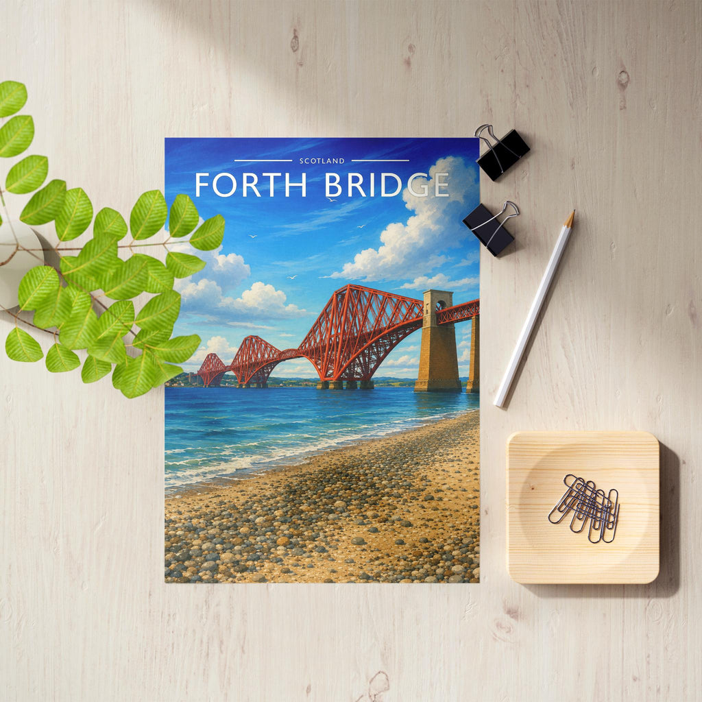 Forth Bridge Travel Poster as an unframed A4 print