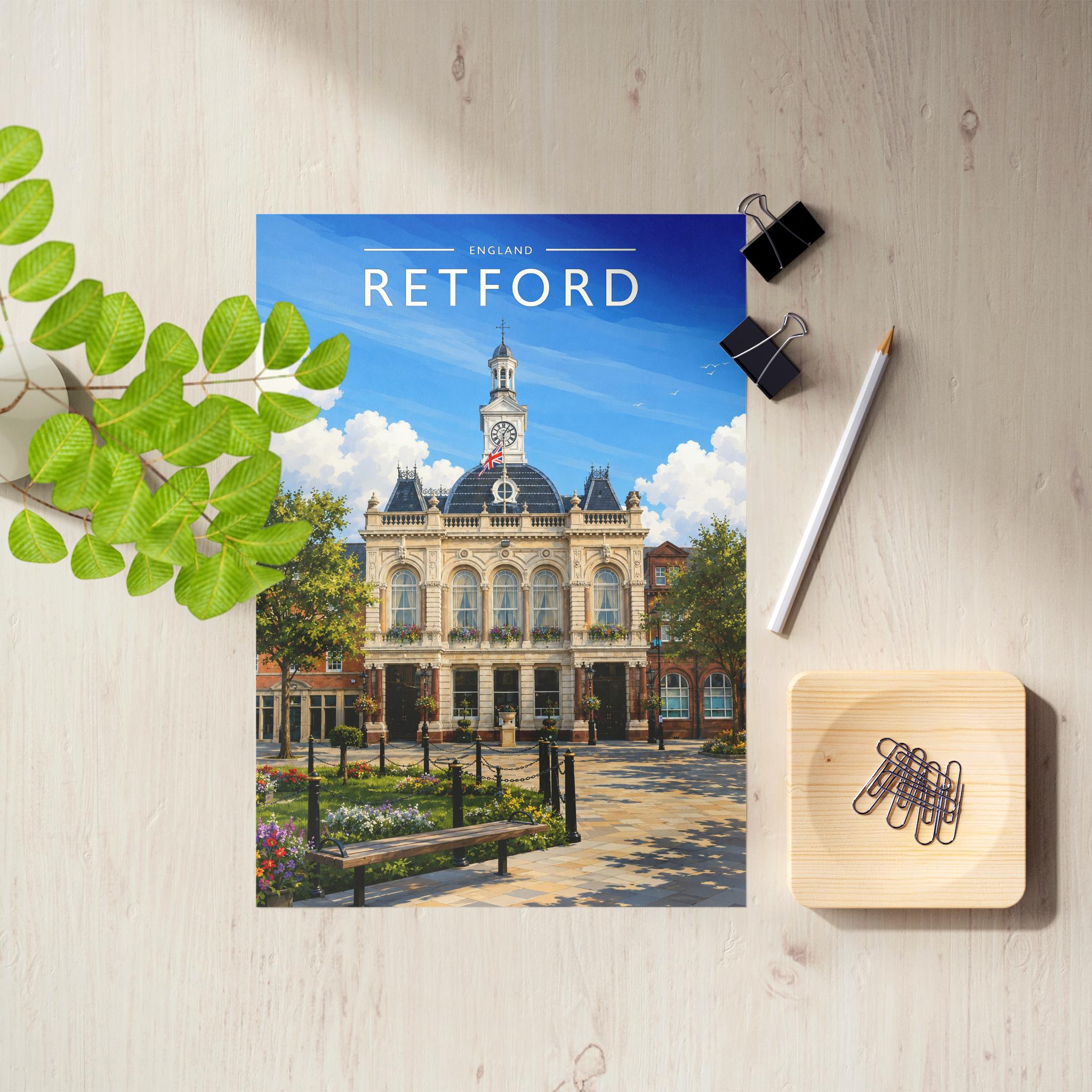 Retford #2 Travel Poster as an unframed A4 print