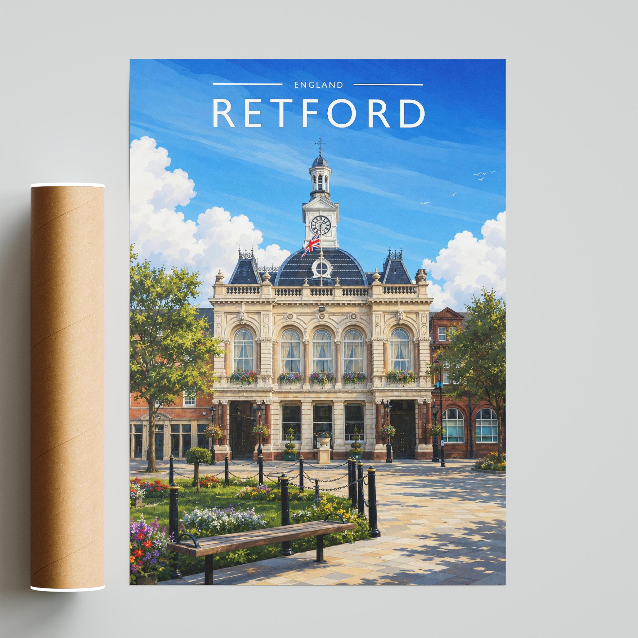 Retford #2 Travel Poster - fine art print with shipping tube
