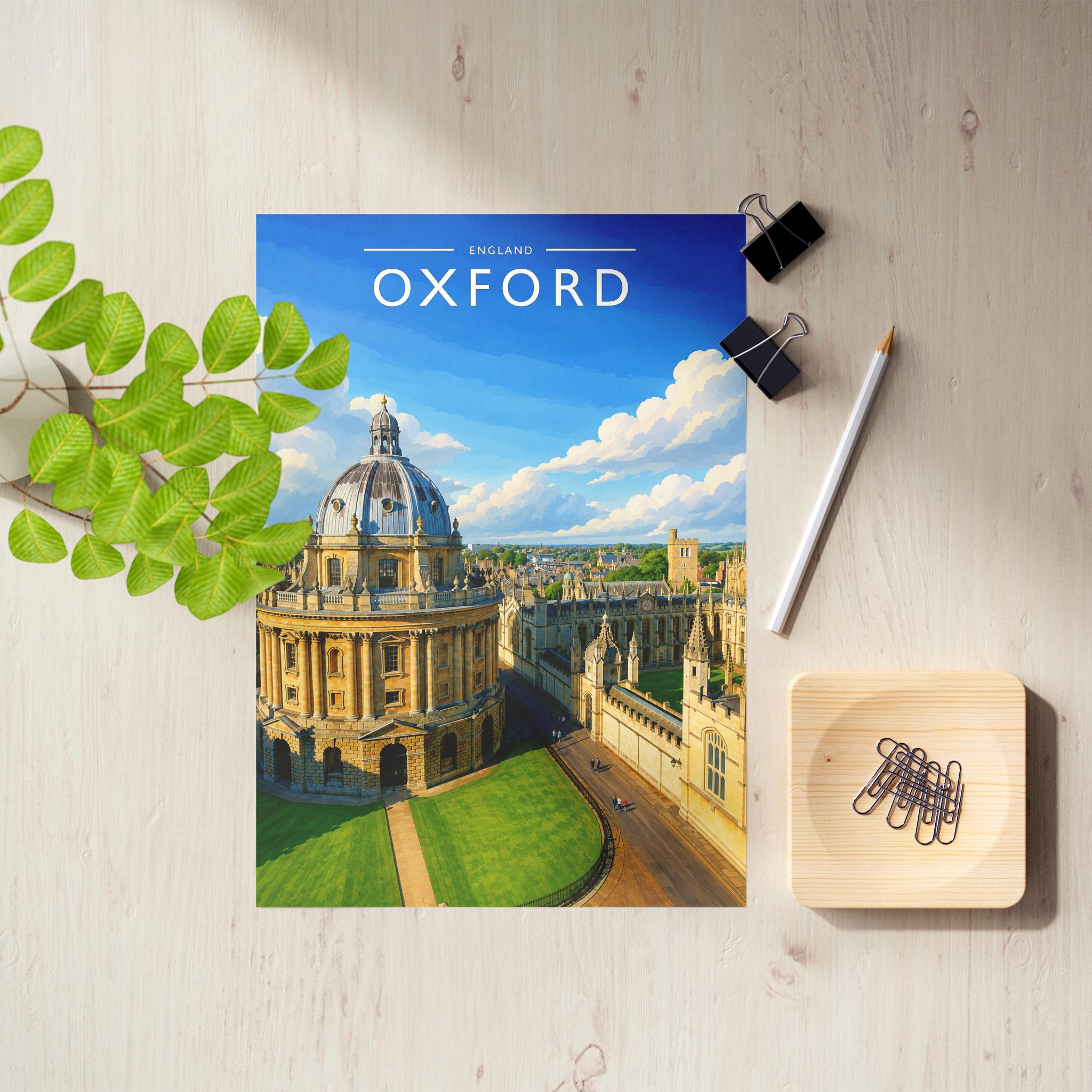 Oxford #2 Travel Poster as an unframed A4 print