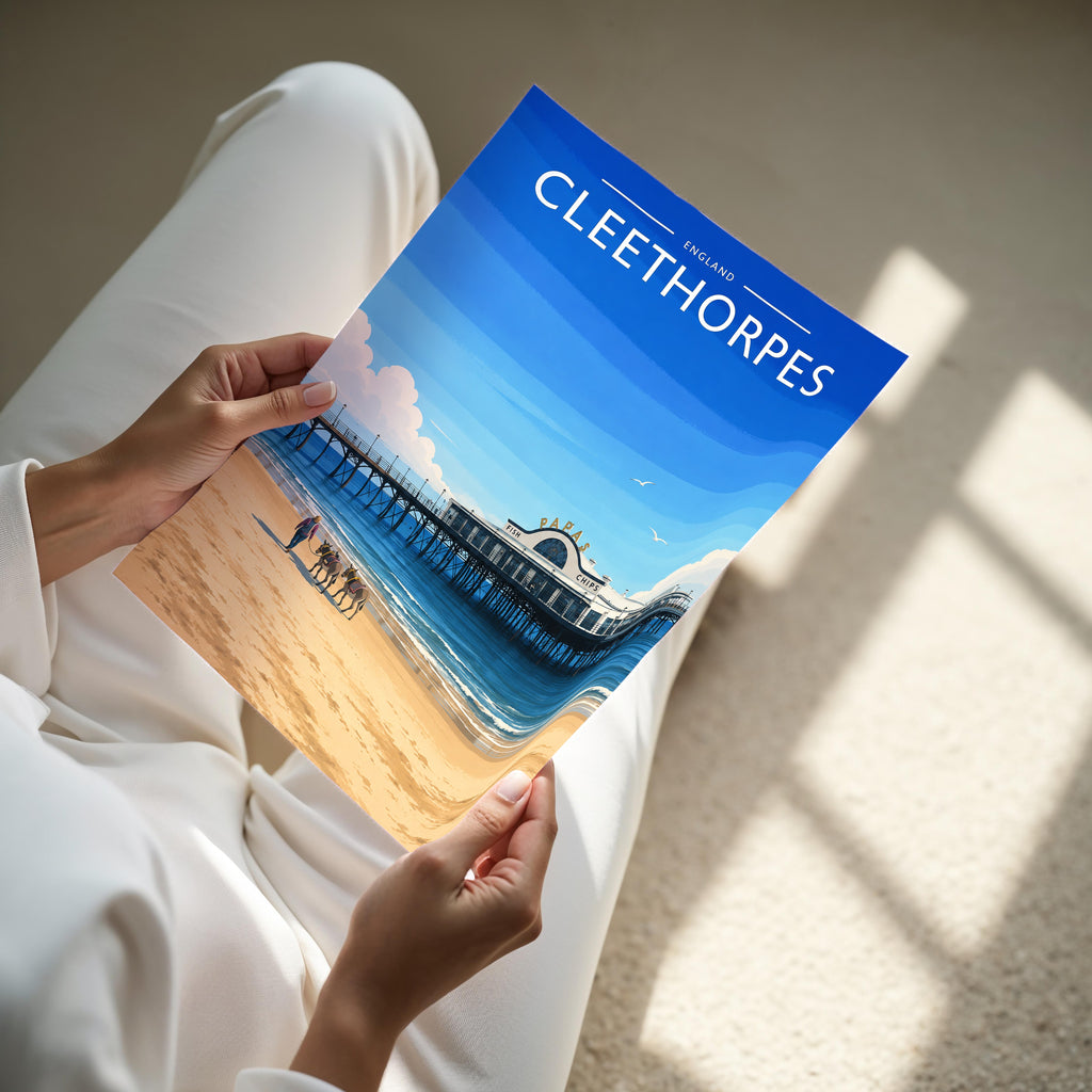 Cleethorpes #2 Travel Poster - A4 print held in hand