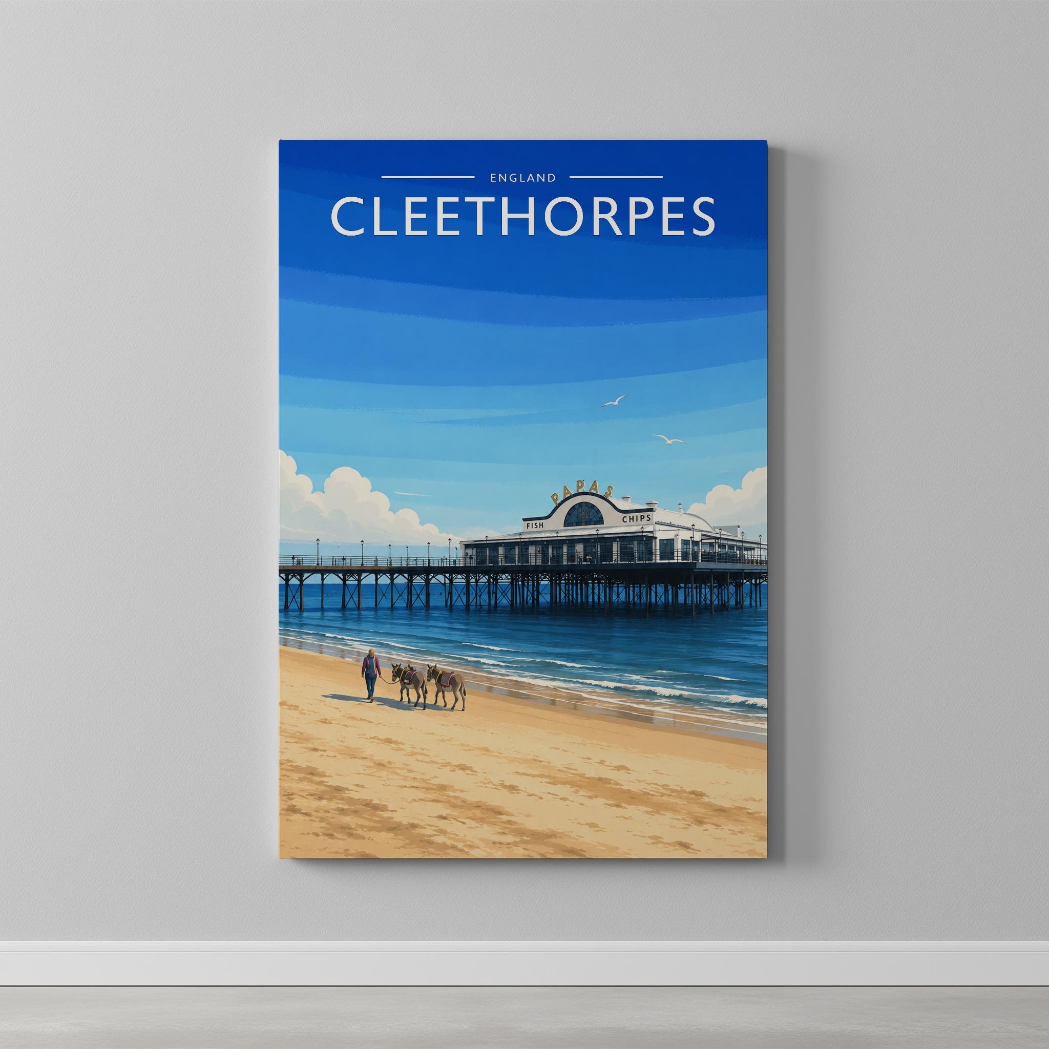Cleethorpes #2 Travel Poster as a gallery-wrapped canvas on a plain wall