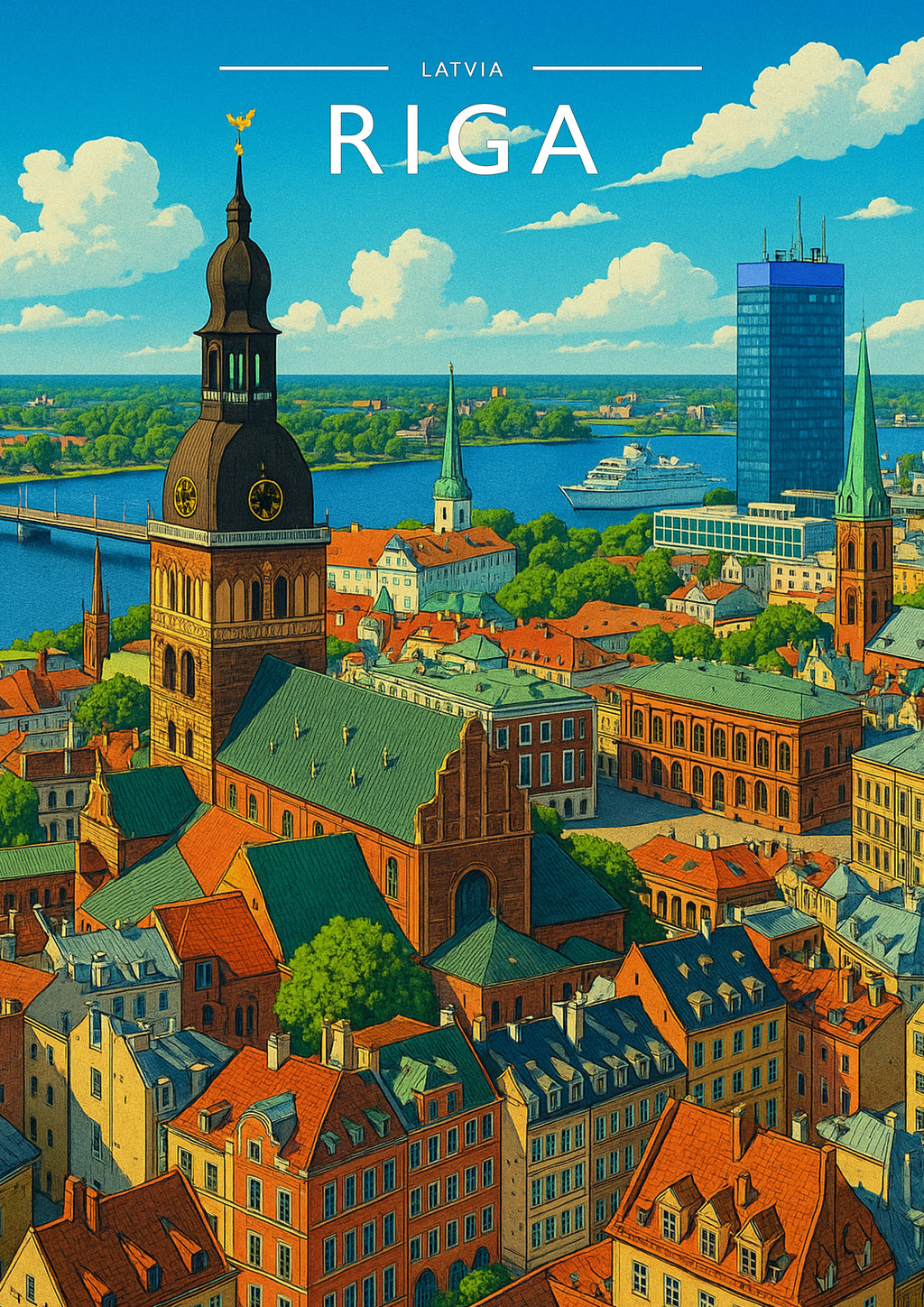 Riga Travel Poster - A4 travel poster print