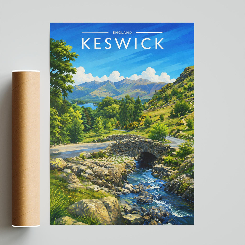 Keswick #4 Travel Poster - fine art print with shipping tube