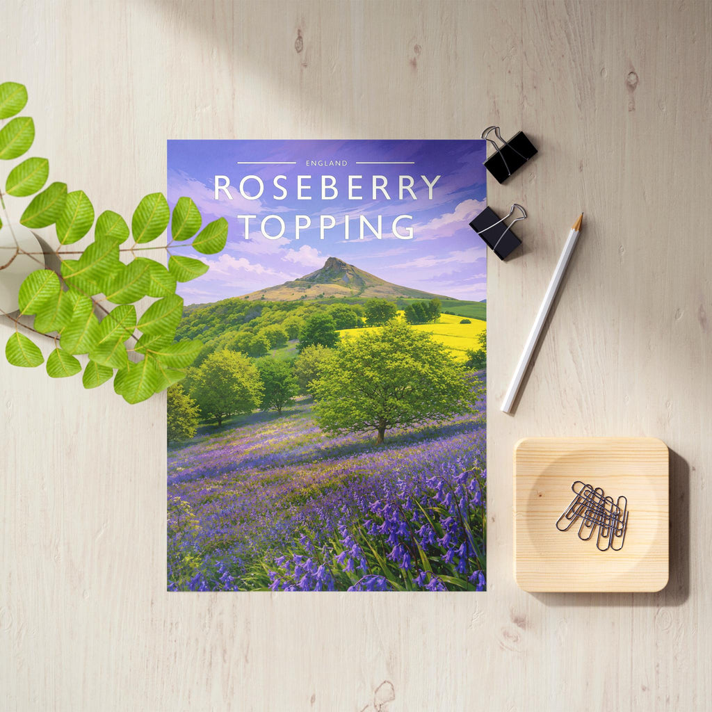 Roseberry Topping Travel Poster as an unframed A4 print