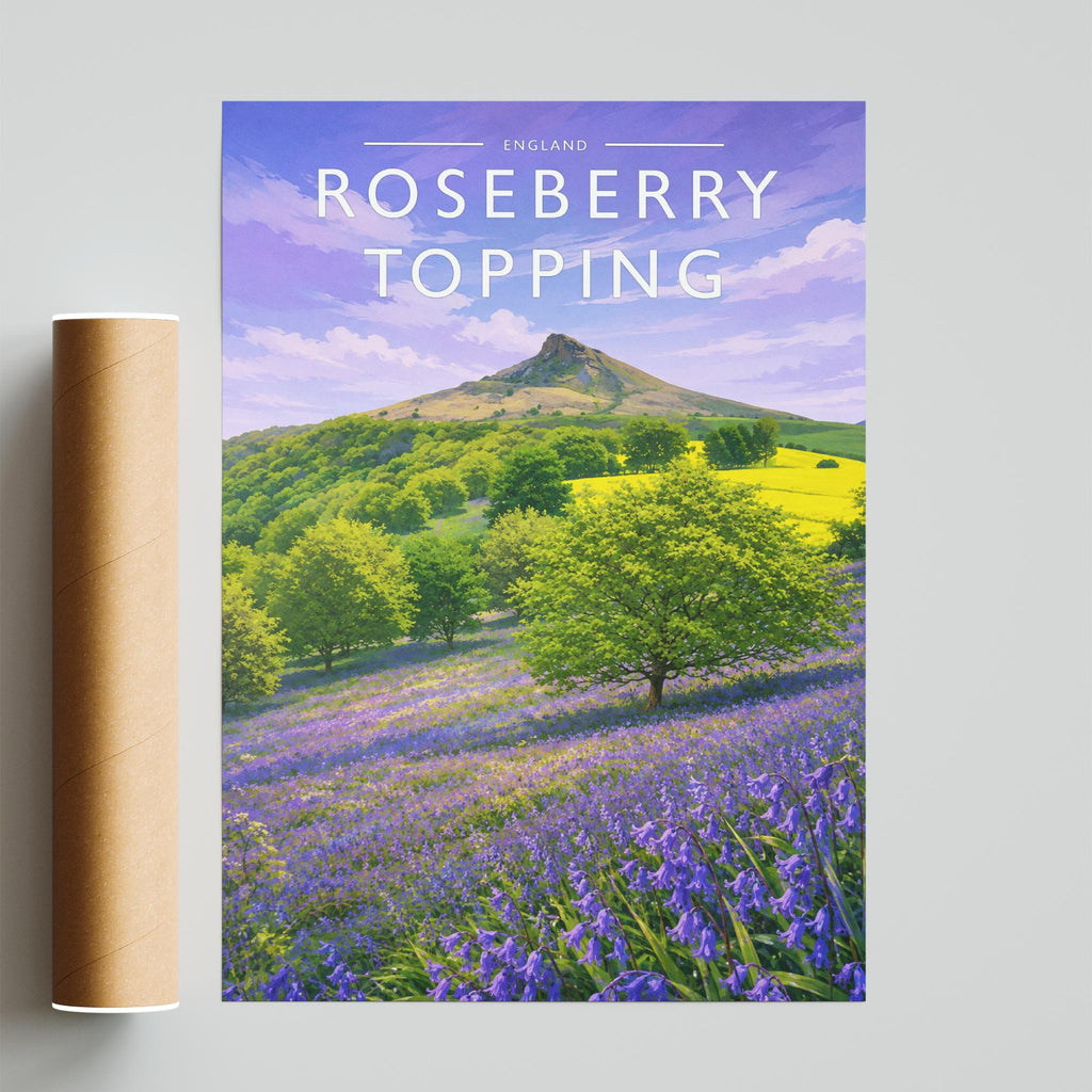 Roseberry Topping Travel Poster - fine art print with shipping tube