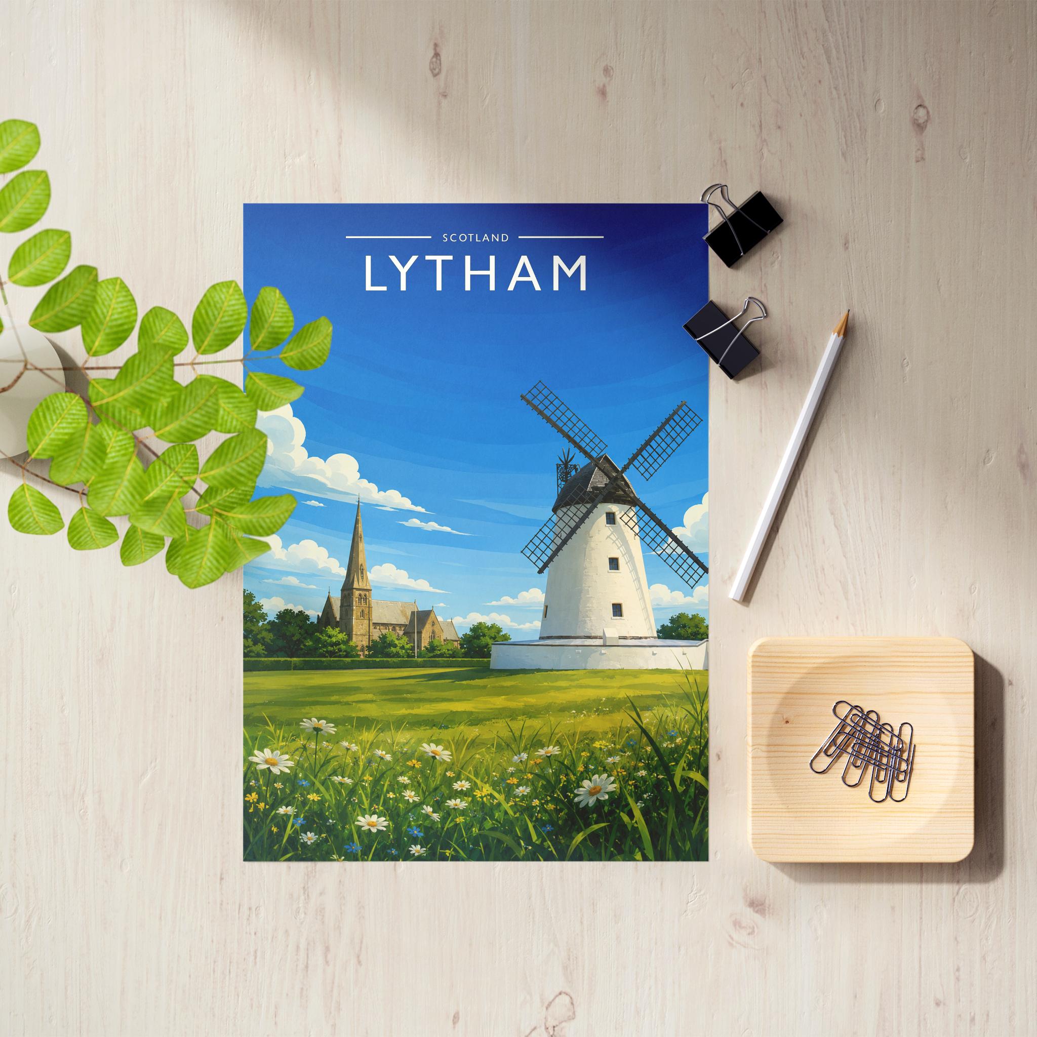 Lytham Travel Poster as an unframed A4 print