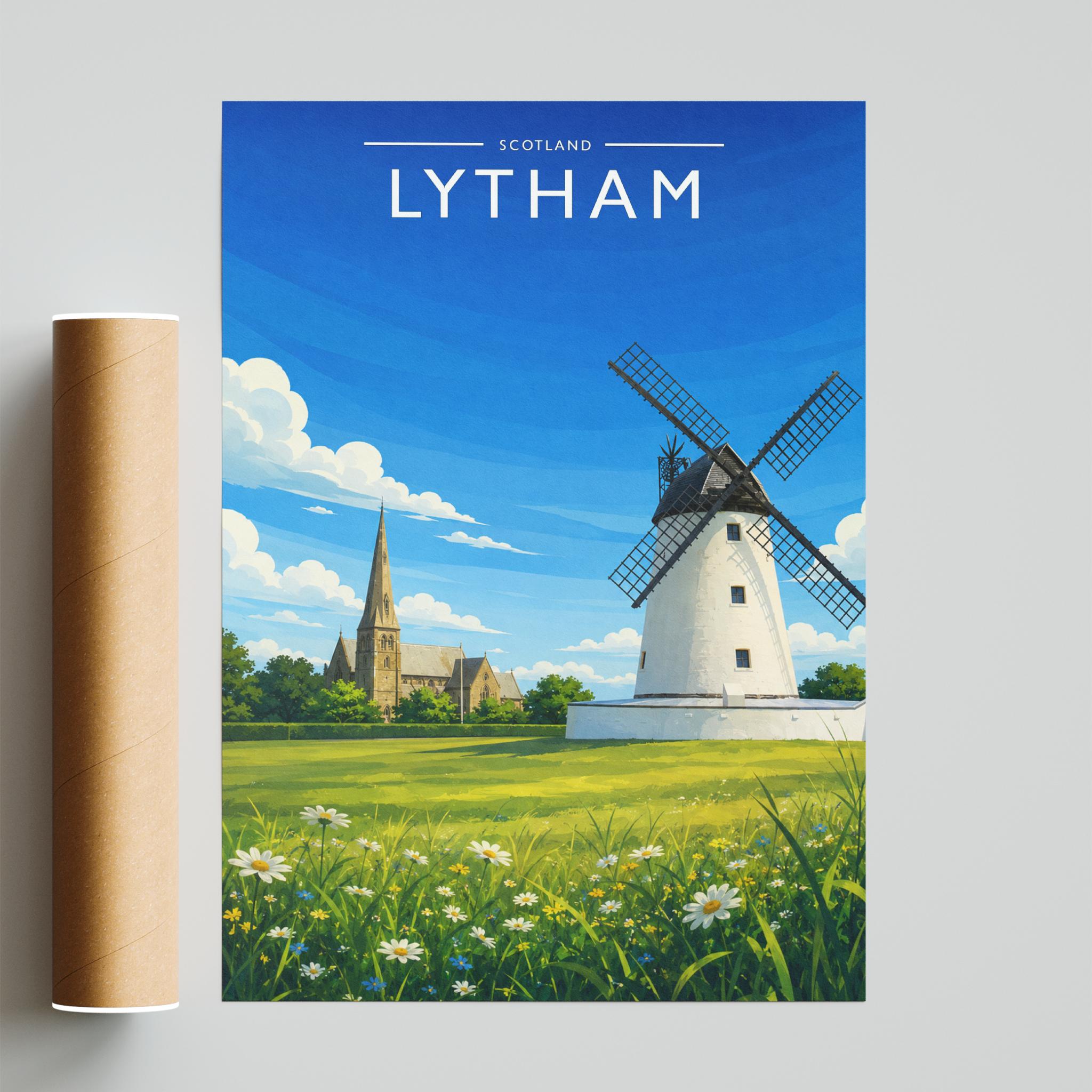Lytham Travel Poster - fine art print with shipping tube