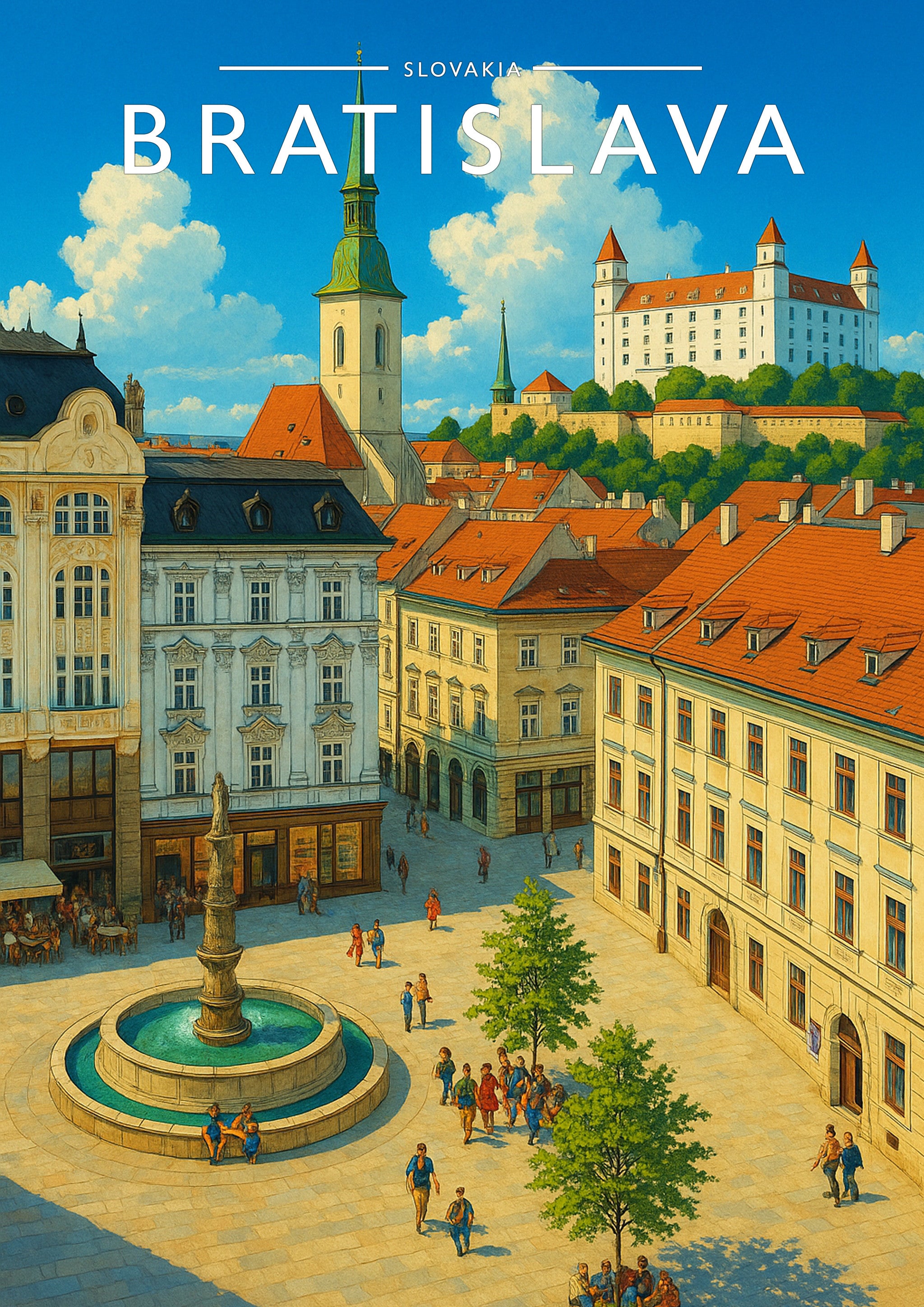 Bratislava Travel Poster - A4 travel poster print