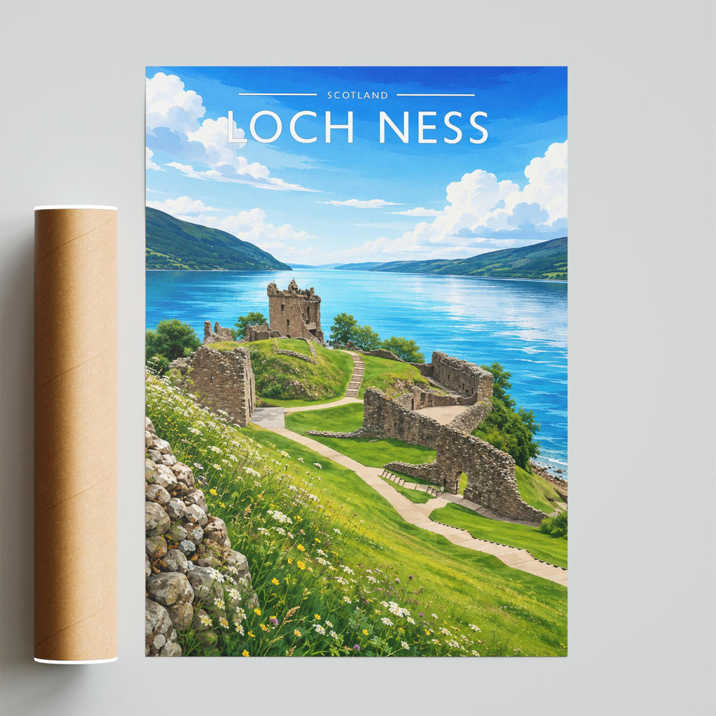 Loch Ness Travel Poster - fine art print with shipping tube